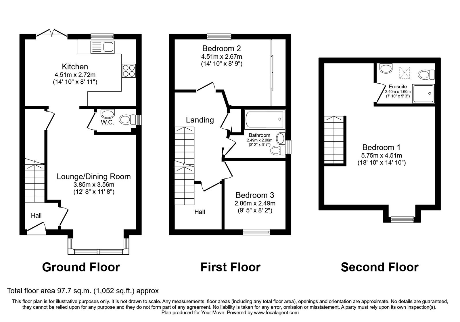 Floorplan of 3 bedroom Semi Detached House for sale, Codling Close, Bramcote, Nottingham, NG9