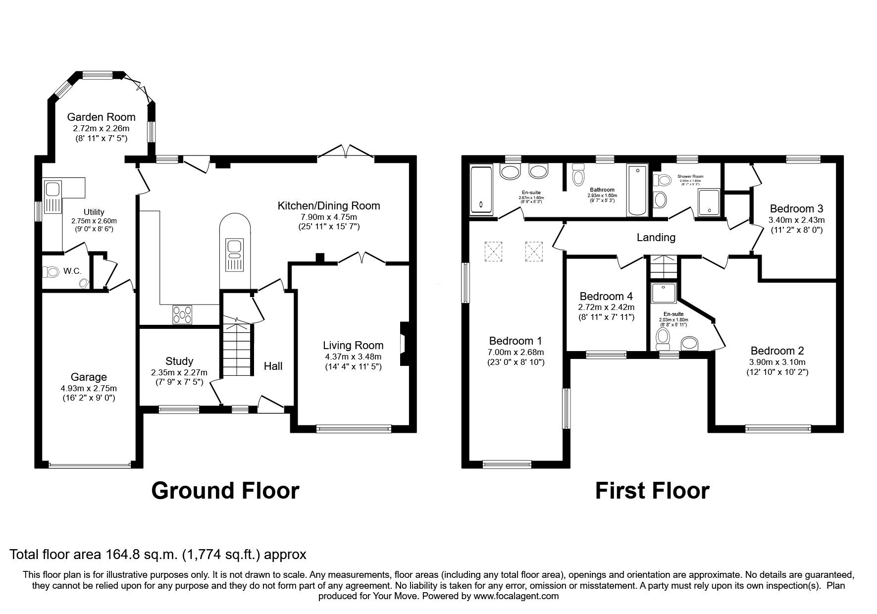 Floorplan of 4 bedroom Detached House for sale, Laneward Close, Ilkeston, Derbyshire, DE7