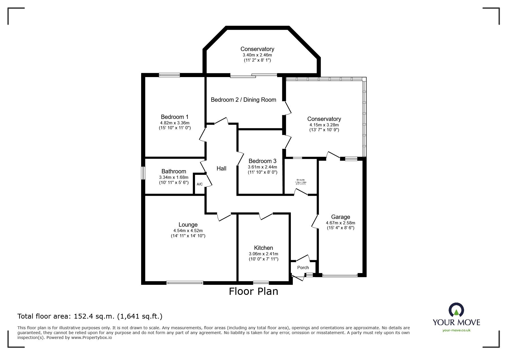 Floorplan of 3 bedroom Detached Bungalow for sale, Chatsworth Court, West Hallam, Derbyshire, DE7
