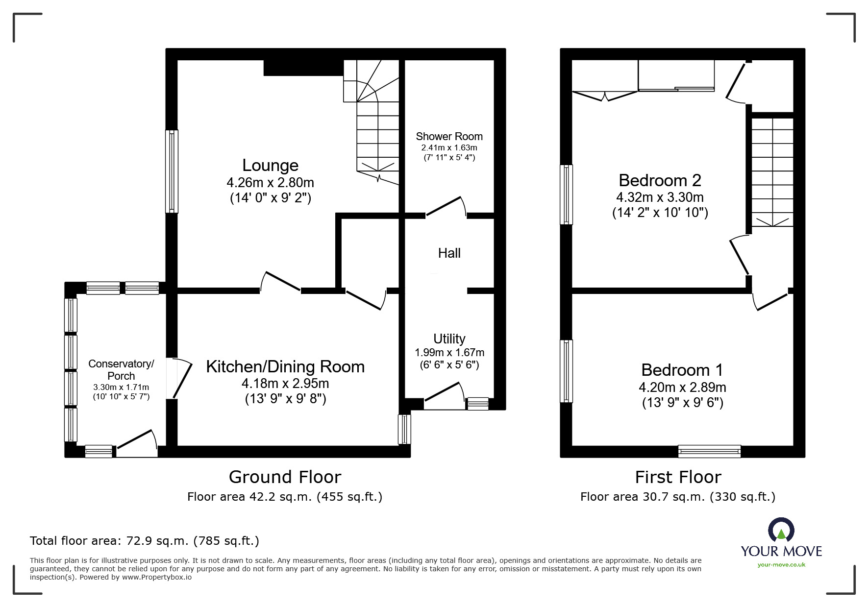 Floorplan of 2 bedroom Semi Detached House for sale, Heanor Road, Ilkeston, Derbyshire, DE7