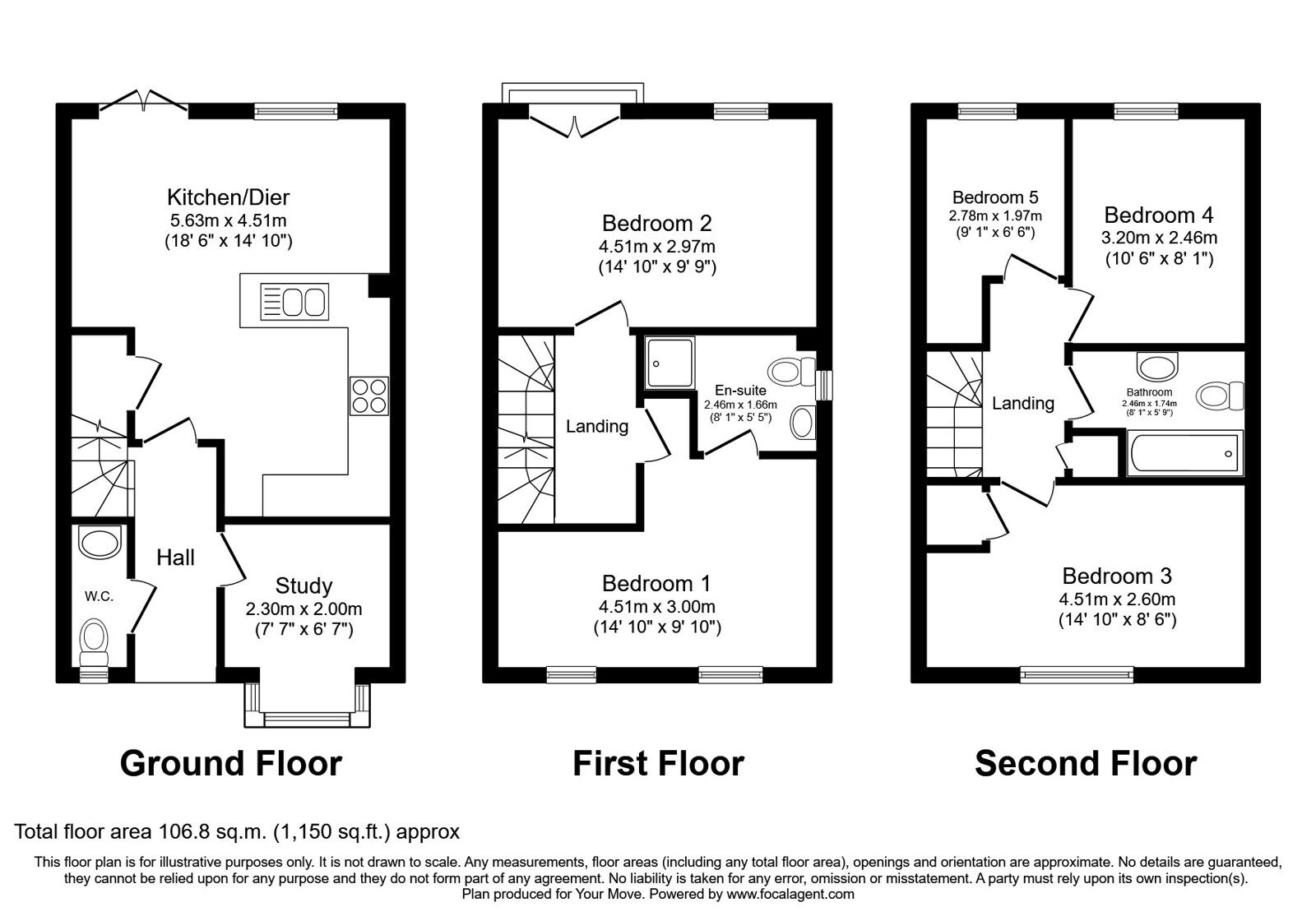 Floorplan of 4 bedroom Semi Detached House for sale, Coding Close, Bramcote, Nottigham, NG9
