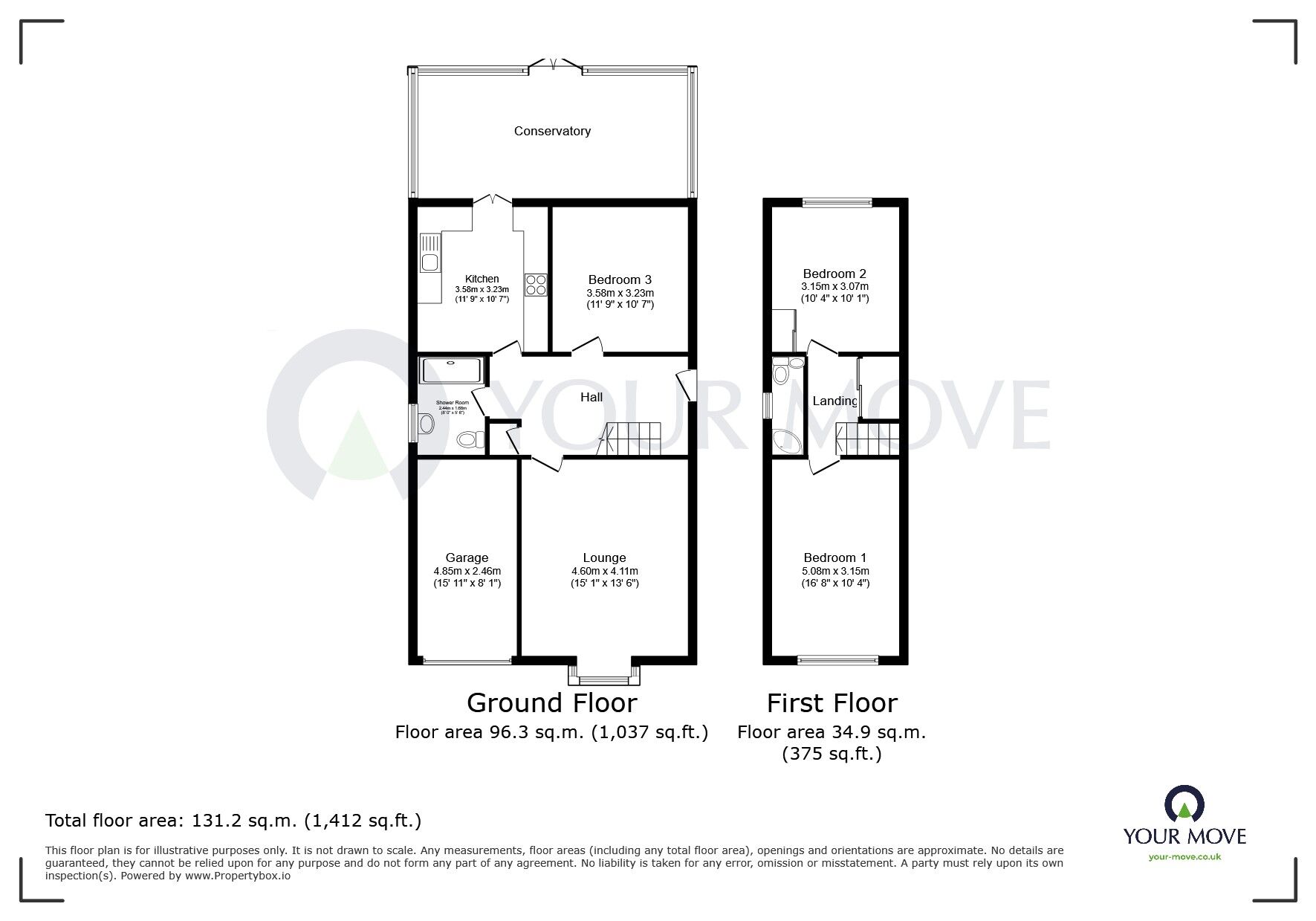 Floorplan of 3 bedroom Detached Bungalow for sale, Homecroft Avenue, Sutton-in-Ashfield, Nottinghamshire, NG17