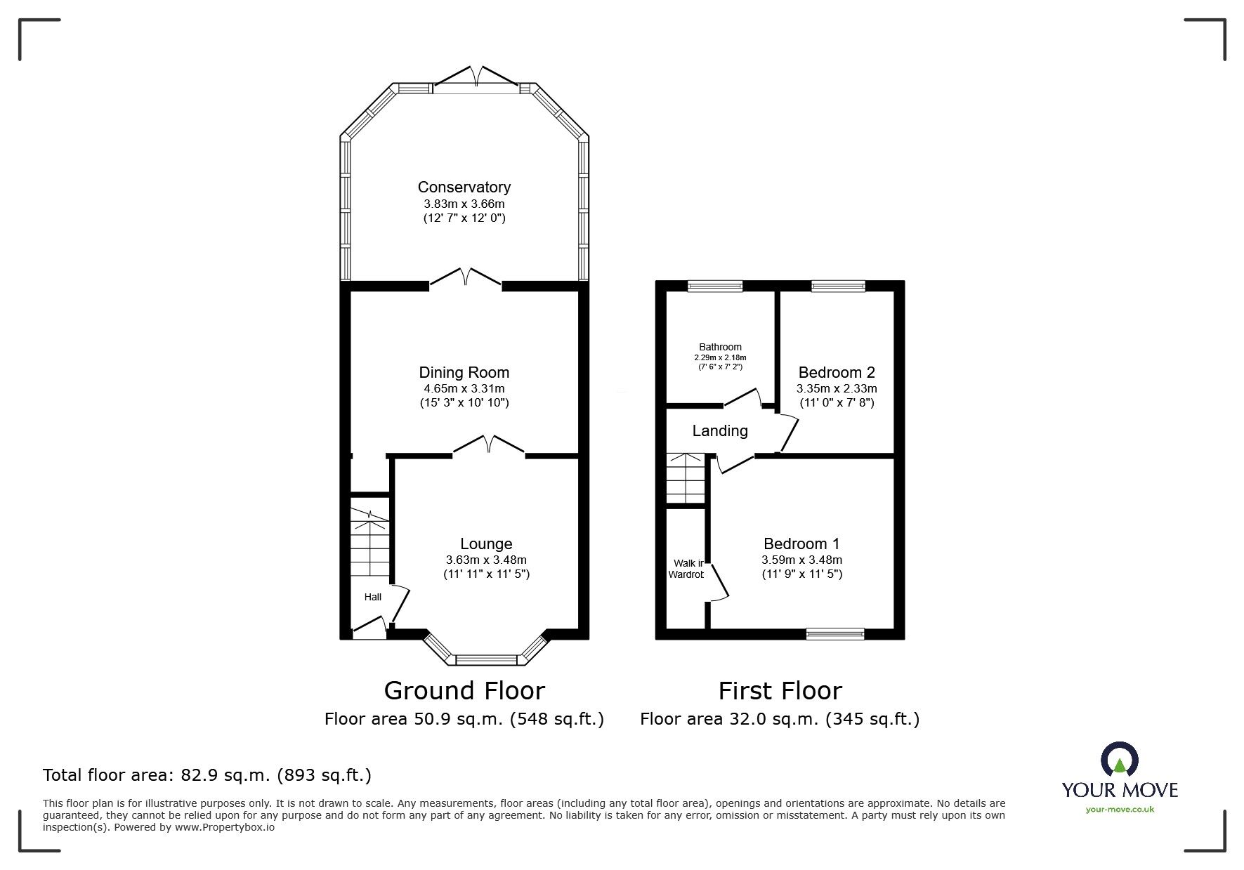 Floorplan of 2 bedroom Semi Detached House for sale, Trowell Grove, Trowell, Nottinghamshire, NG9