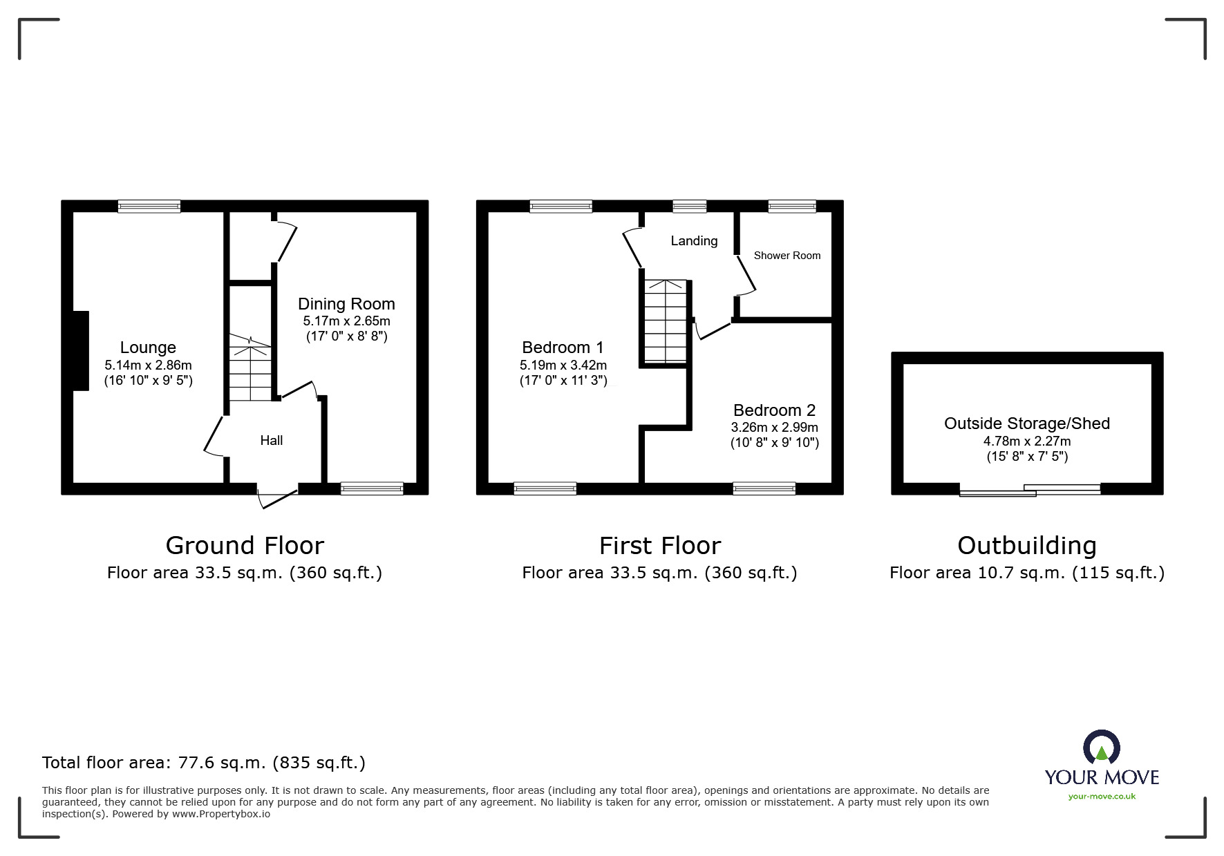 Floorplan of 2 bedroom Semi Detached House for sale, Goodwood Crescent, Ilkeston, Derbyshire, DE7
