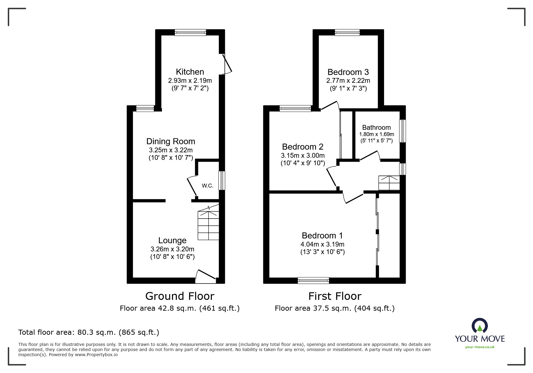 Floorplan of 3 bedroom Semi Detached House to rent, Derbyshire Drive, Ilkeston, Derbyshire, DE7