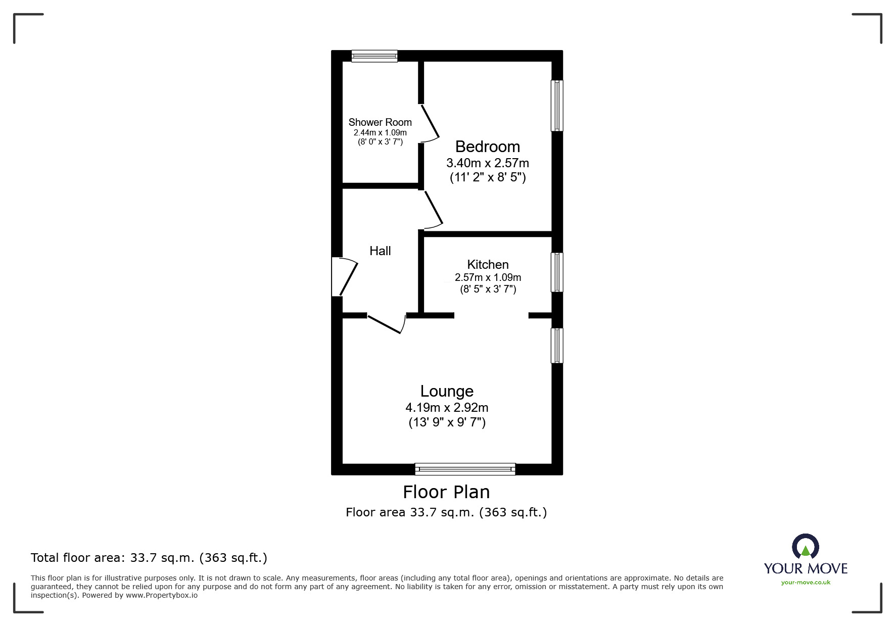 Floorplan of 1 bedroom  Flat to rent, Granby Street, Ilkeston, Derbyshire, DE7