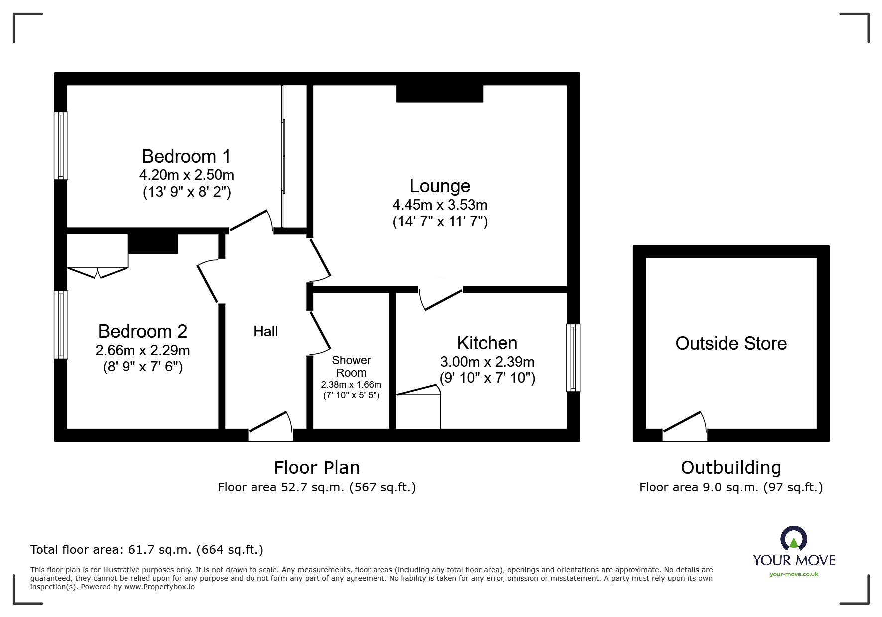 Floorplan of 2 bedroom  Flat for sale, Nesfield Road, Ilkeston, Derbyshire, DE7