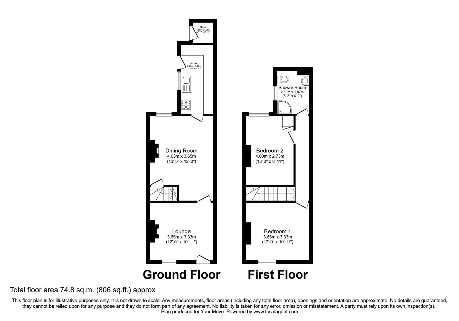 Floorplan of 2 bedroom End Terrace House for sale, Mill Street, Ilkeston, Derbyshire, DE7