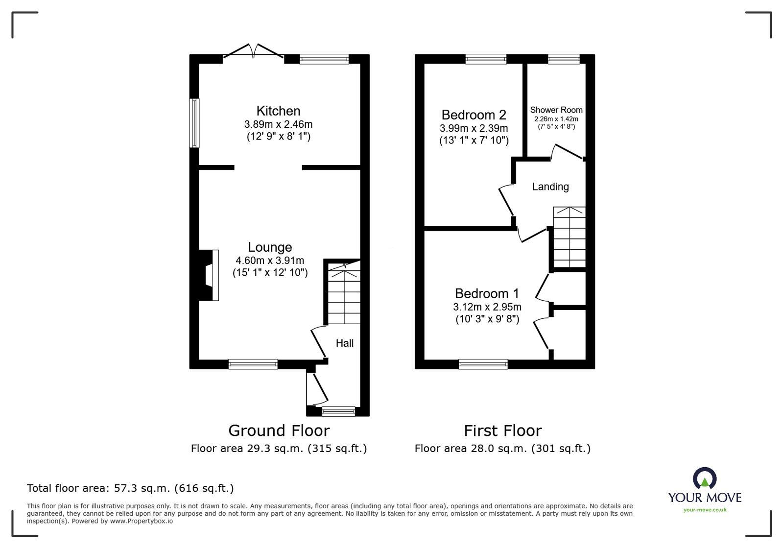 Floorplan of 3 bedroom Semi Detached House for sale, Wenlock Close, Giltbrook, Nottinghamshire, NG16