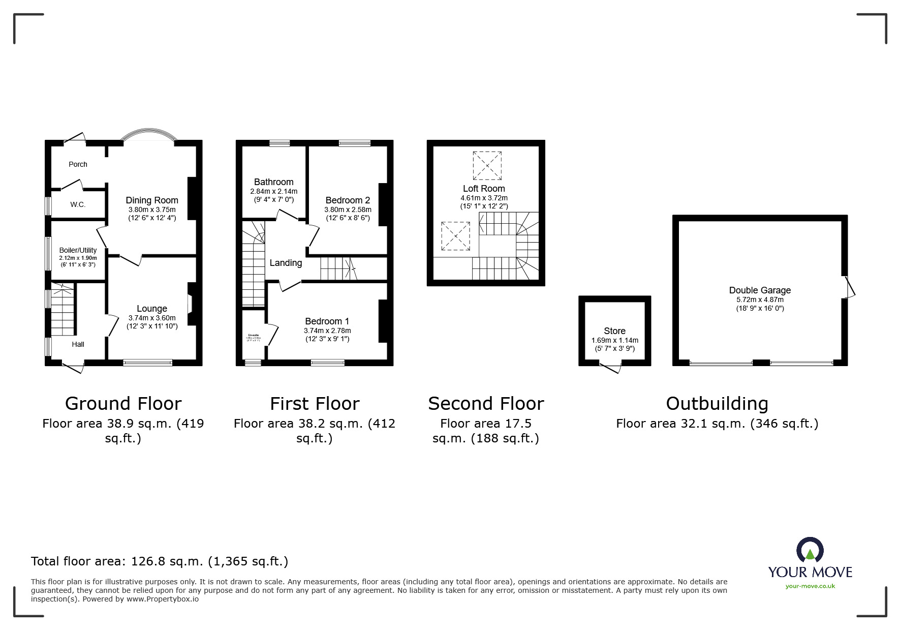 Floorplan of 2 bedroom Semi Detached House for sale, Park Road, Ilkeston, Derbyshire, DE7