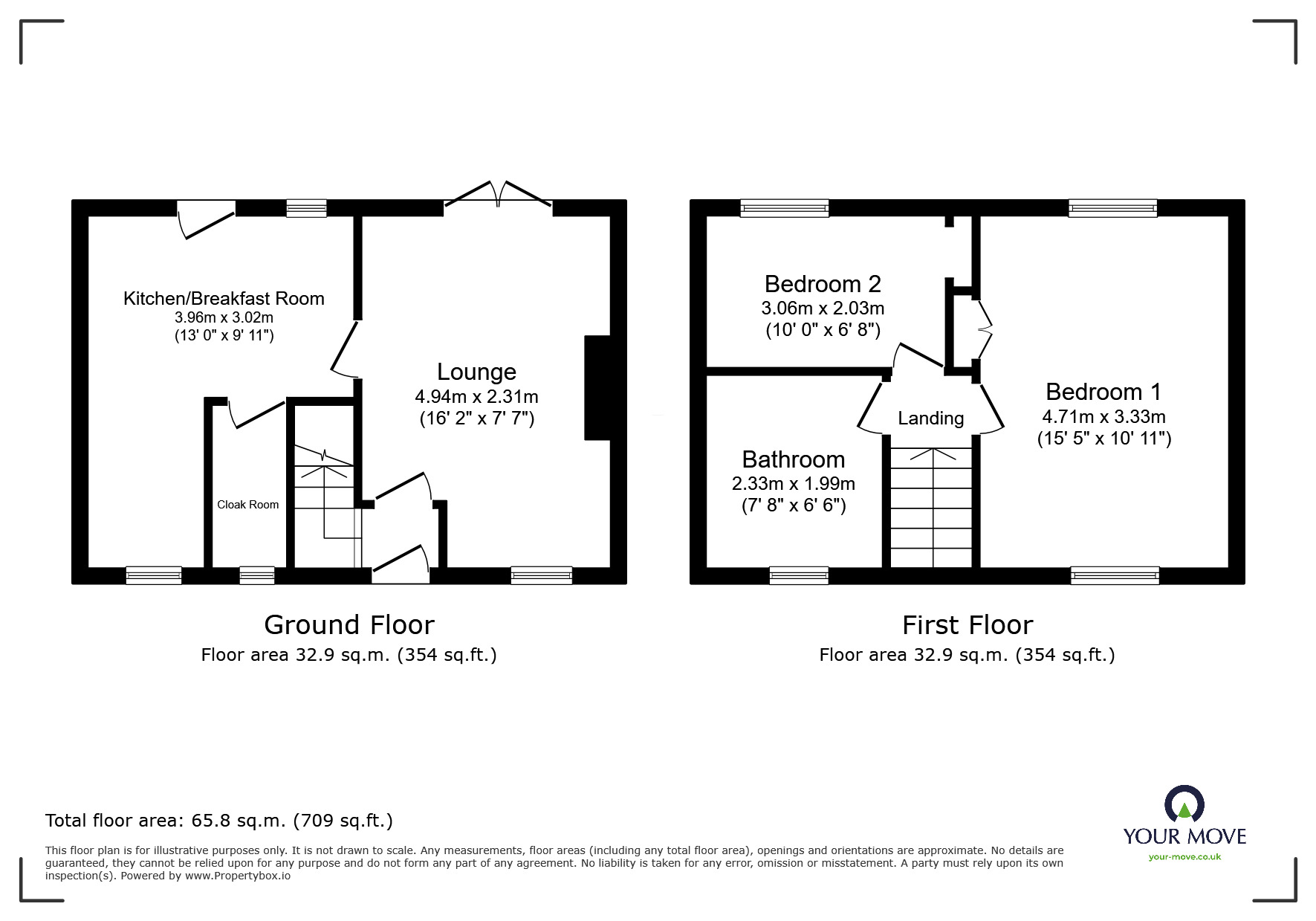 Floorplan of 2 bedroom Mid Terrace House for sale, Boweswell Road, Ilkeston, Derbyshire, DE7