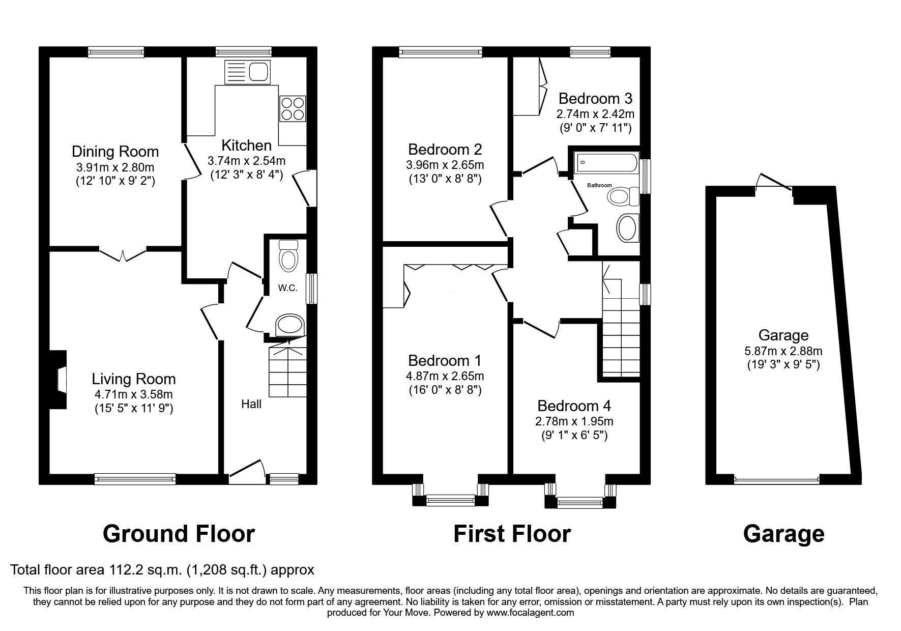 Floorplan of 4 bedroom Detached House for sale, Henley Way, West Hallam, Derbyshire, DE7