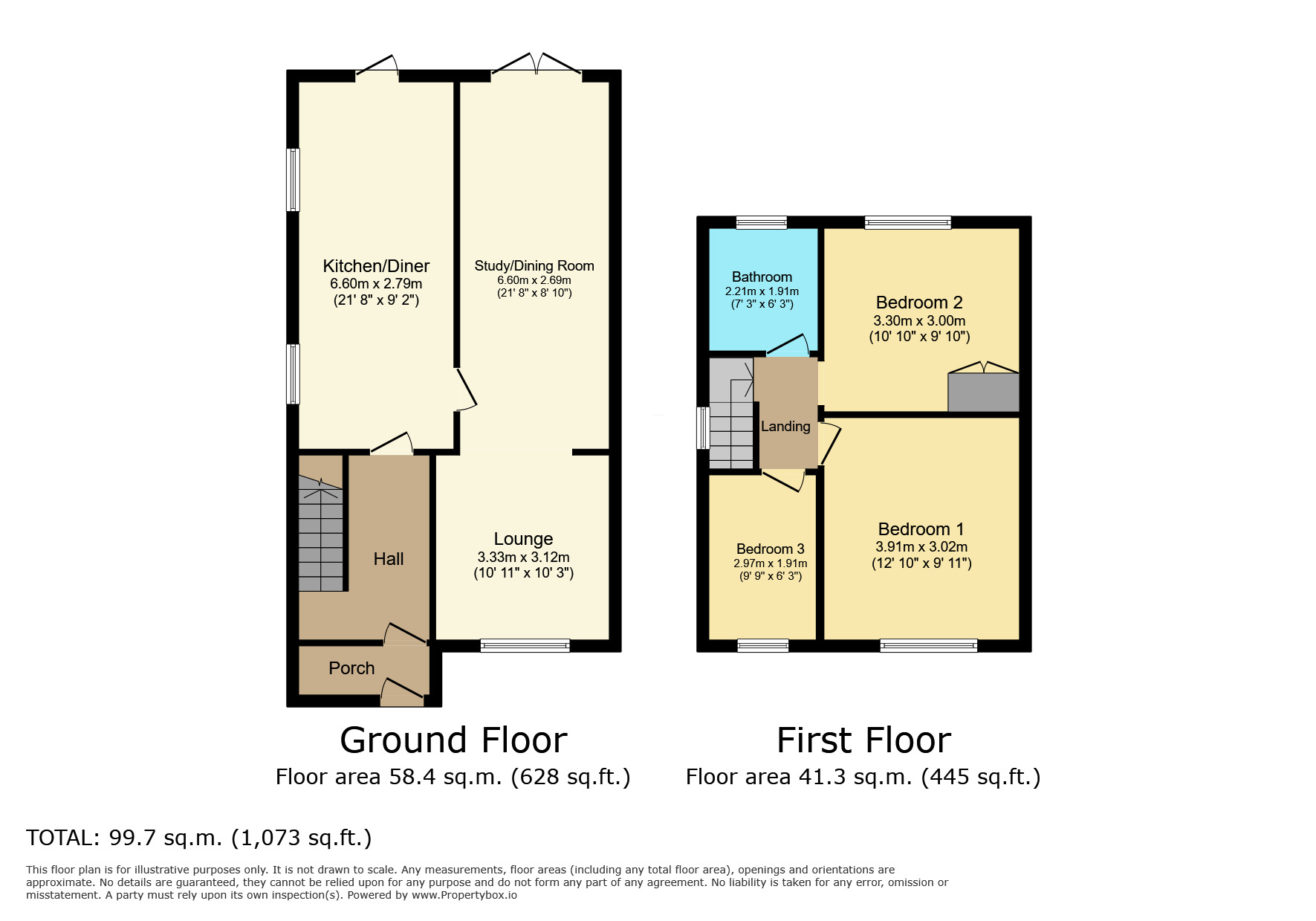 Floorplan of 3 bedroom Semi Detached House for sale, Sunningdale Drive, Ilkeston, Derbyshire, DE7