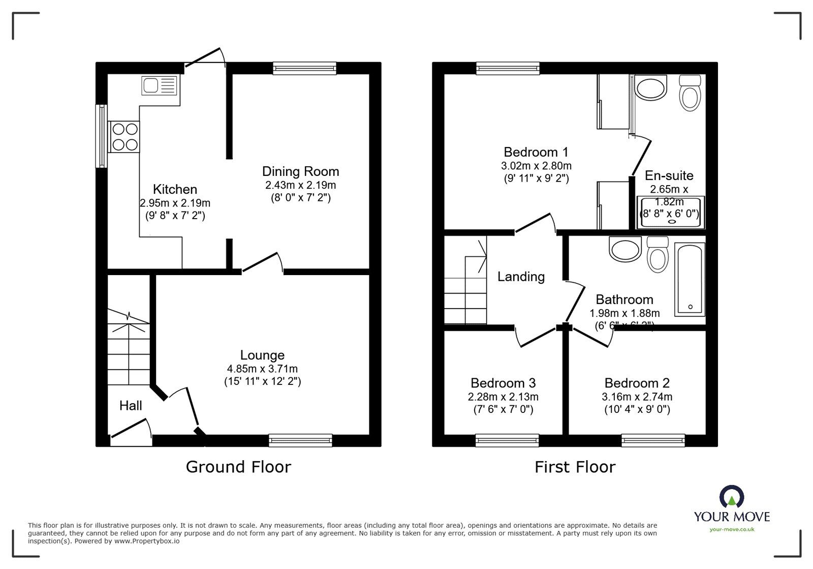 Floorplan of 3 bedroom Semi Detached House for sale, Wakefield Croft, Ilkeston, Derbyshire, DE7