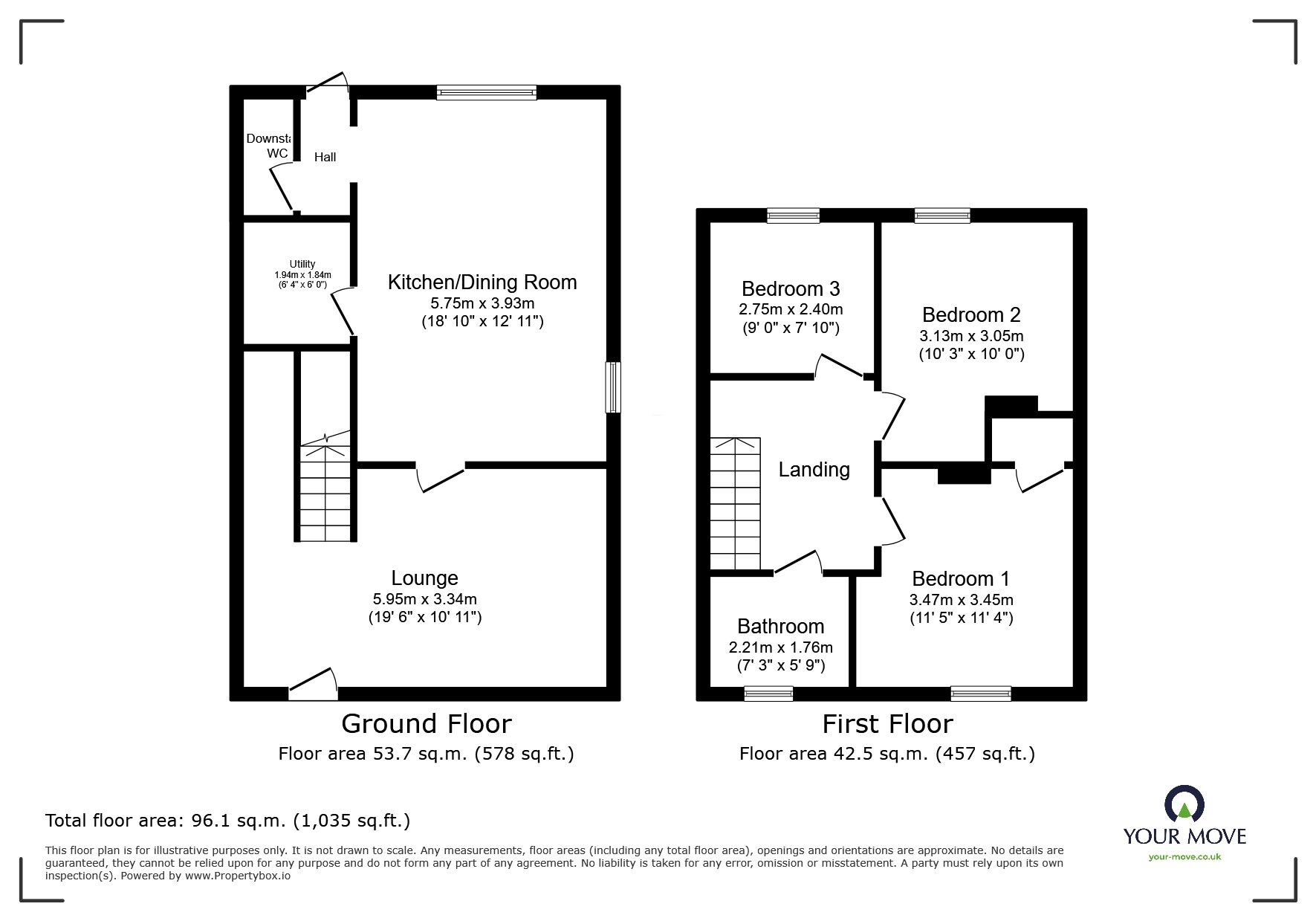Floorplan of 3 bedroom Semi Detached House for sale, Church Drive, Ilkeston, Derbyshire, DE7