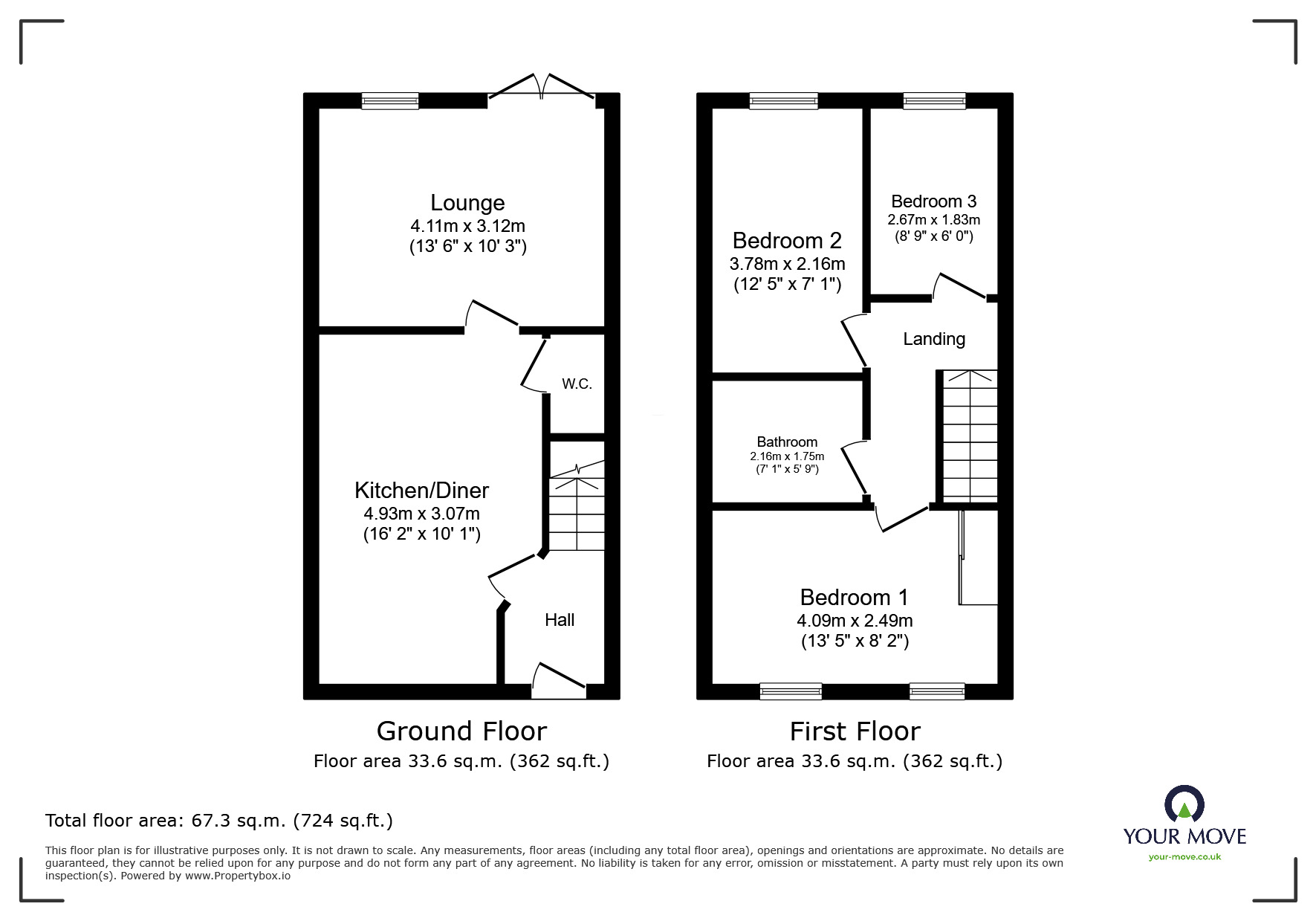 Floorplan of 3 bedroom Semi Detached House to rent, Lily of the Valley, Sutton-in-Ashfield, Nottinghamshire, NG17