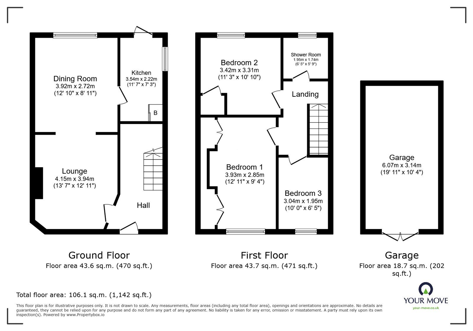 Floorplan of 3 bedroom Semi Detached House for sale, Ladywood Road, Ilkeston, Derbyshire, DE7