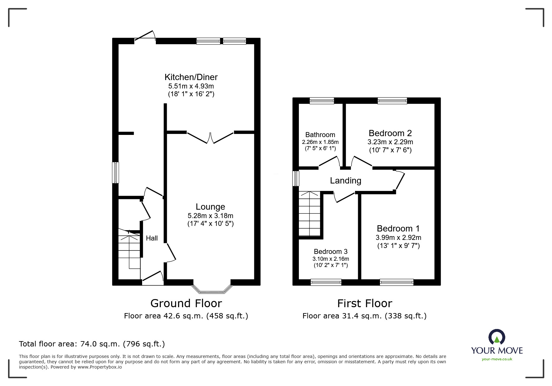 Floorplan of 3 bedroom Semi Detached House to rent, Westwick Street, Ilkeston, Derbyshire, DE7