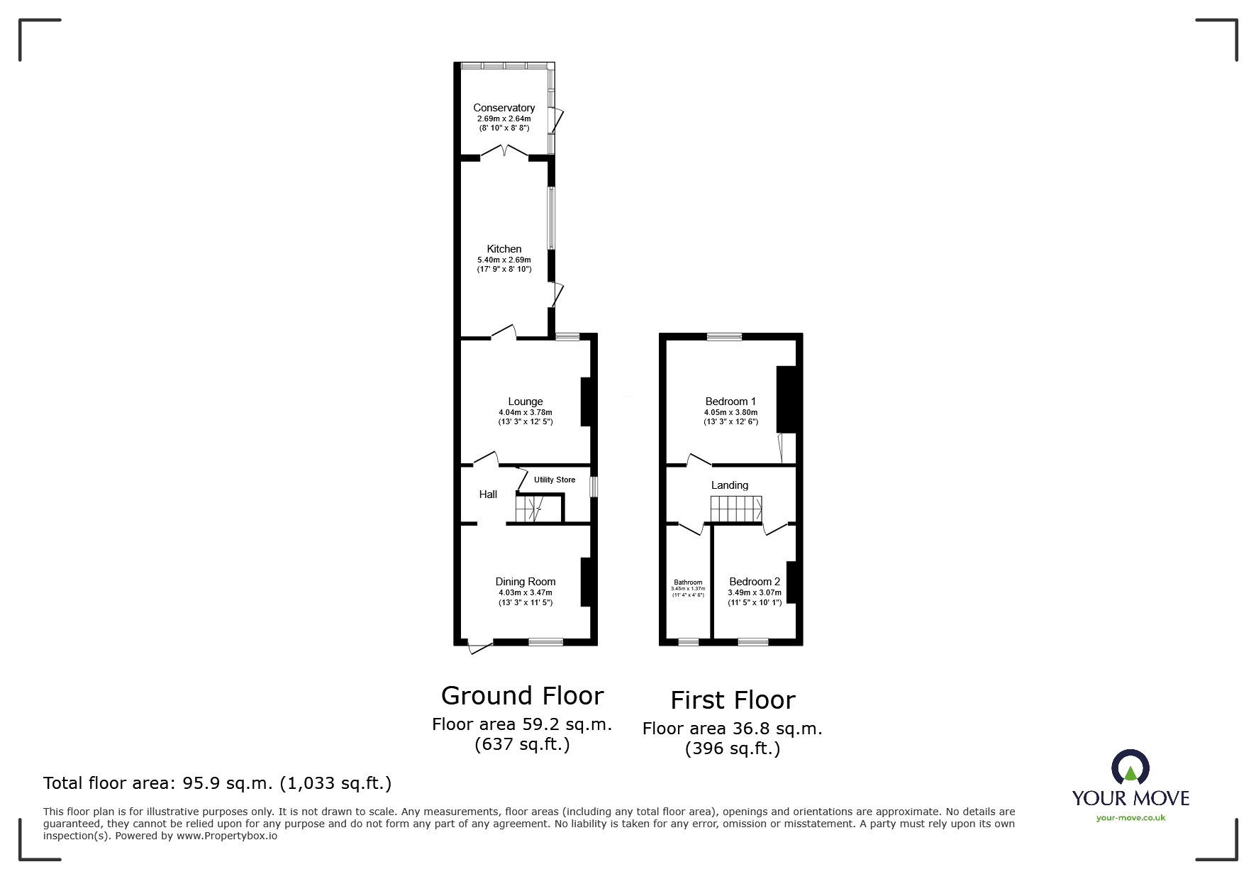 Floorplan of 2 bedroom Mid Terrace House for sale, Howitt Street, Heanor, Derbyshire, DE75
