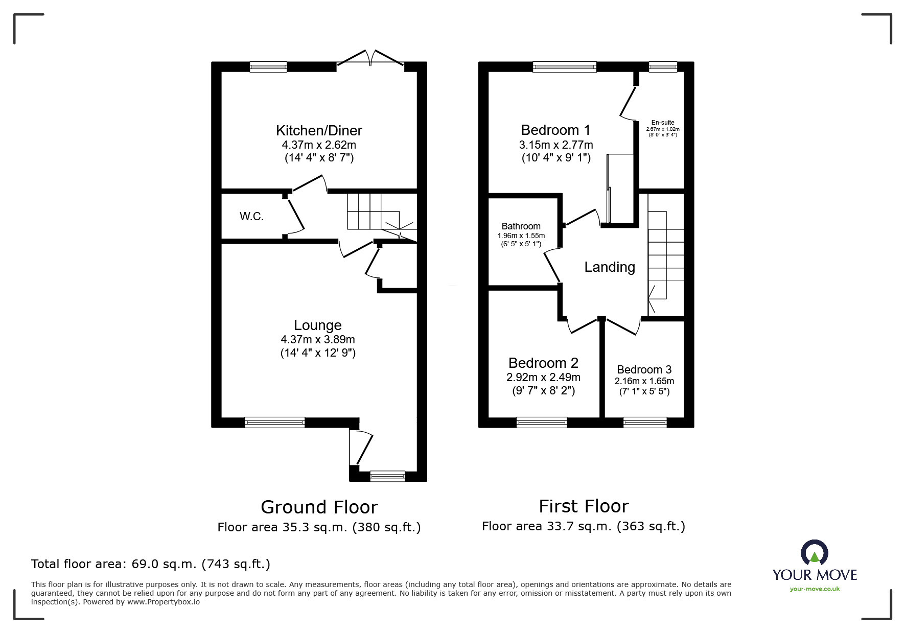 Floorplan of 3 bedroom Semi Detached House to rent, Marsh Drive, Awsworth, Derbyshire, NG16