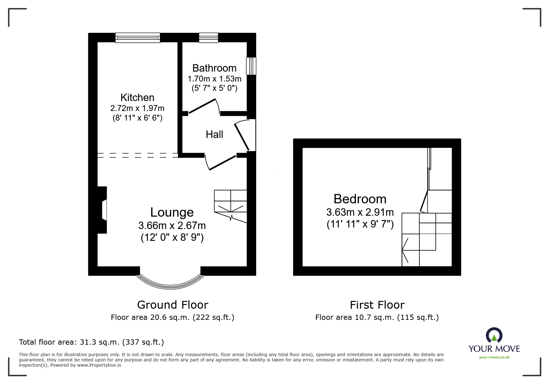 Floorplan of 1 bedroom End Terrace House for sale, Keldholme Lane, Alvaston, Derbyshire, DE24