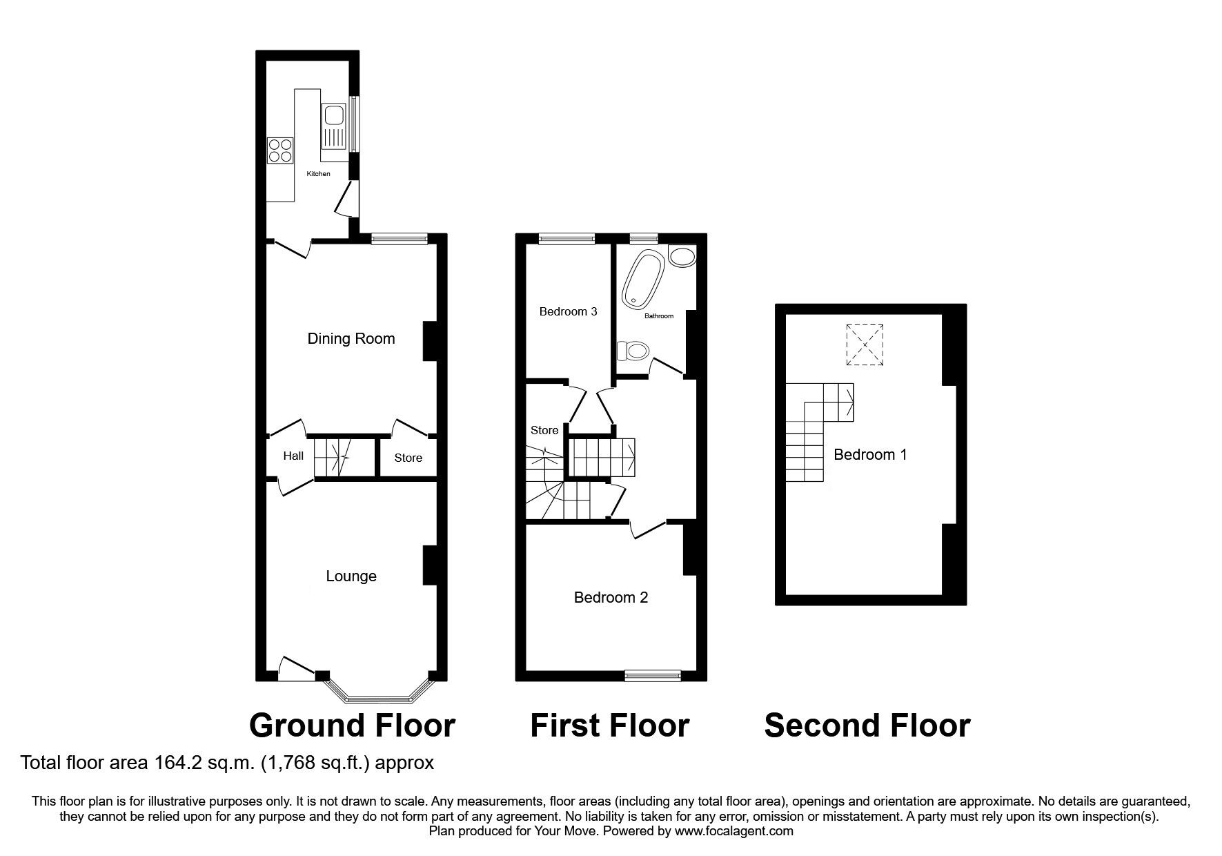 Floorplan of 3 bedroom Mid Terrace House for sale, Wood Street, Ilkeston, Derbyshire, DE7