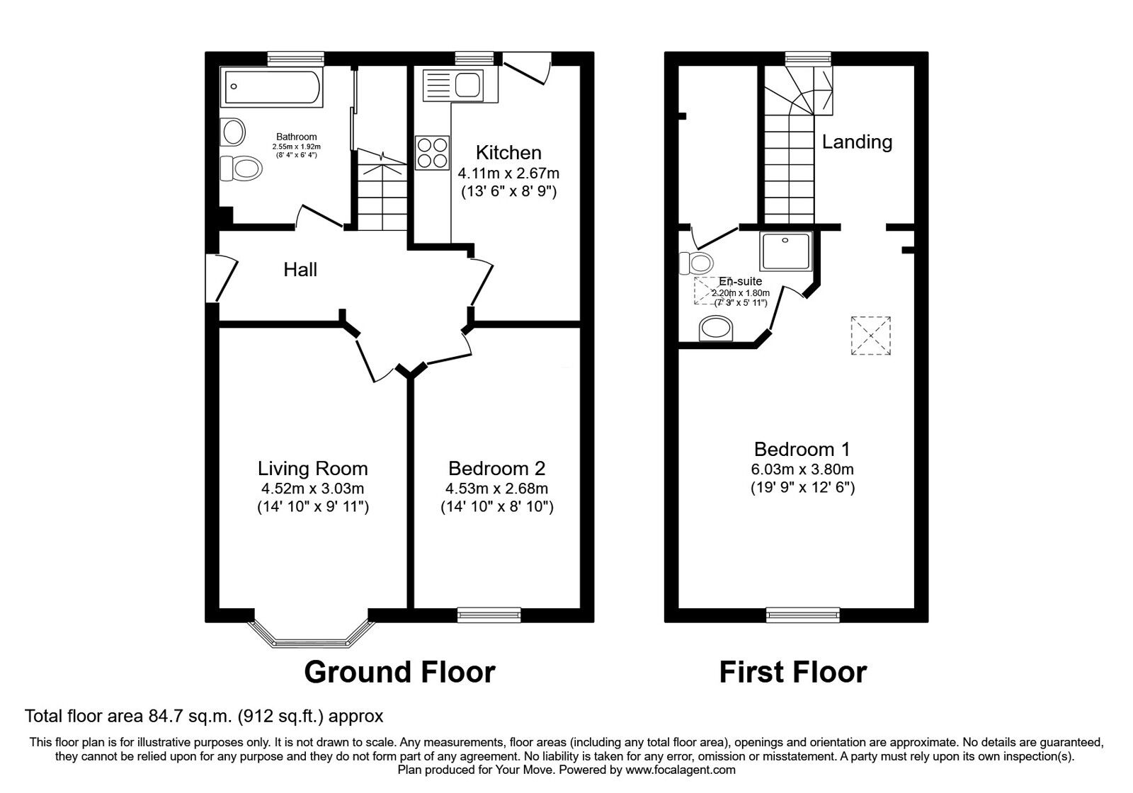 Floorplan of 2 bedroom Detached Bungalow for sale, Malik Way, Heanor, Derbyshire, DE75
