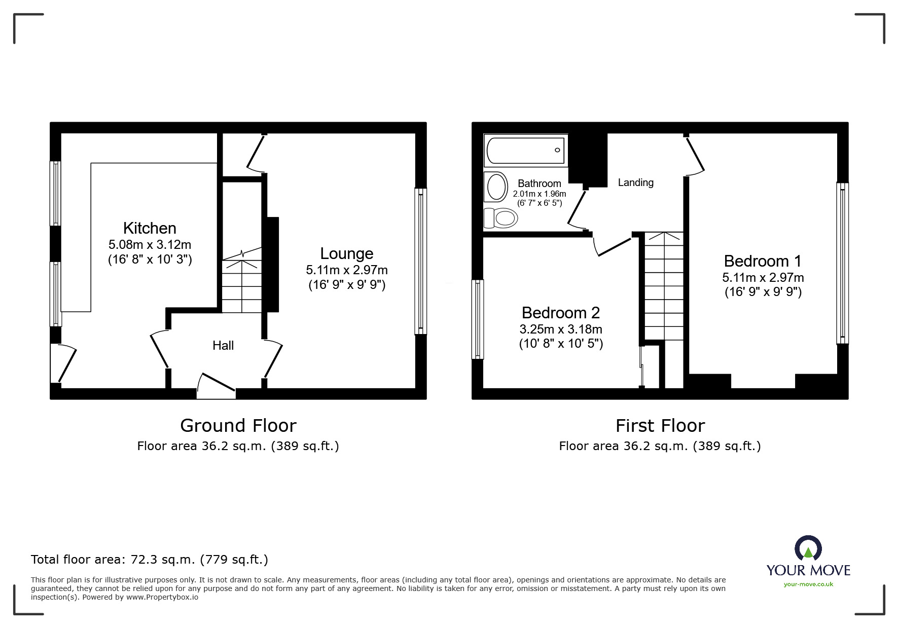 Floorplan of 2 bedroom End Terrace House for sale, Windsor Crescent, Ilkeston, Derbyshire, DE7