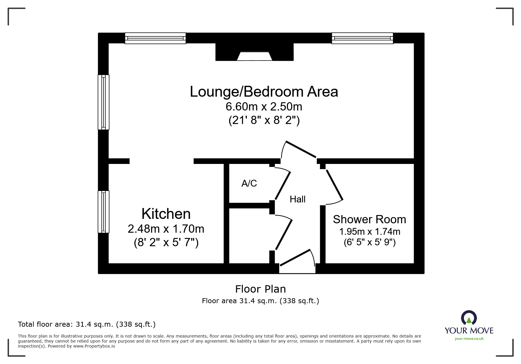 Floorplan of 1 bedroom Flat for sale, Shaws Green, Derby, Derbyshire, DE22