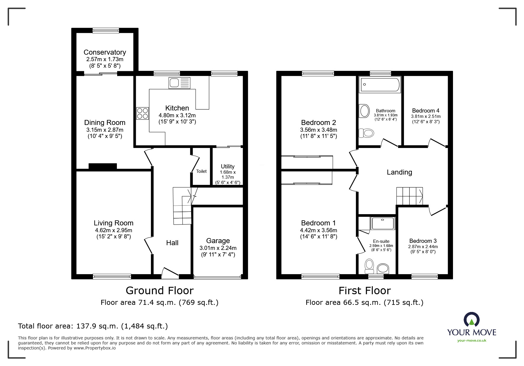 Floorplan of 4 bedroom Detached House for sale, Gayton Road, Ilkeston, Derbyshire, DE7