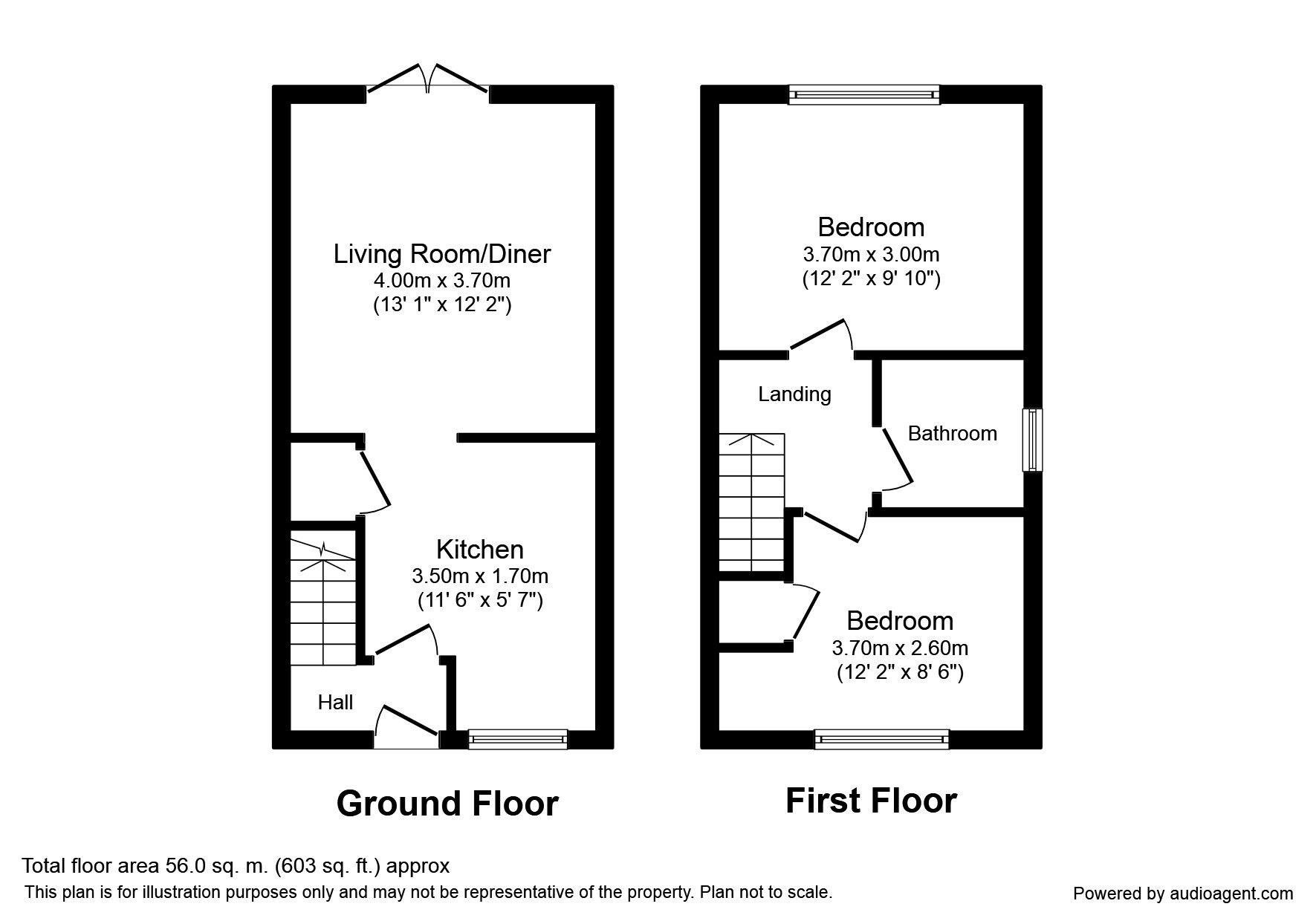 Floorplan of 2 bedroom Semi Detached House for sale, Vernon Park Drive, Nottingham, Nottinghamshire, NG6