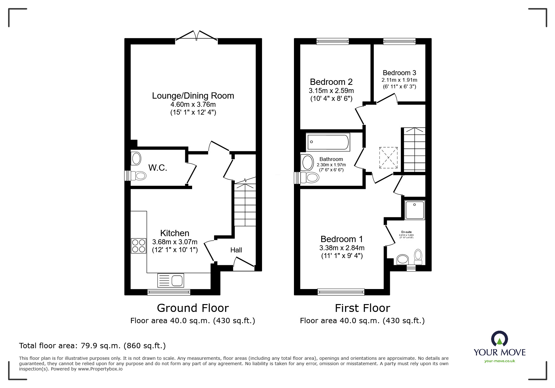 Floorplan of 3 bedroom Semi Detached House for sale, Codling Close, Bramcote, Nottinghamshire, NG9