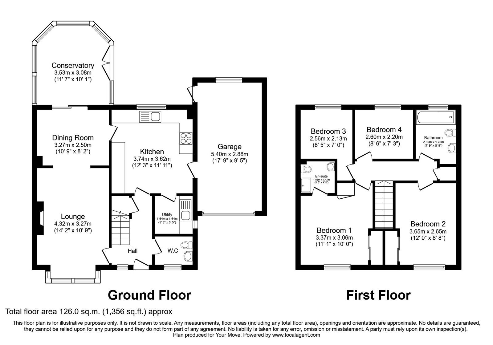 Floorplan of 4 bedroom Detached House for sale, Morley Road, Oakwood, Derbyshire, DE21