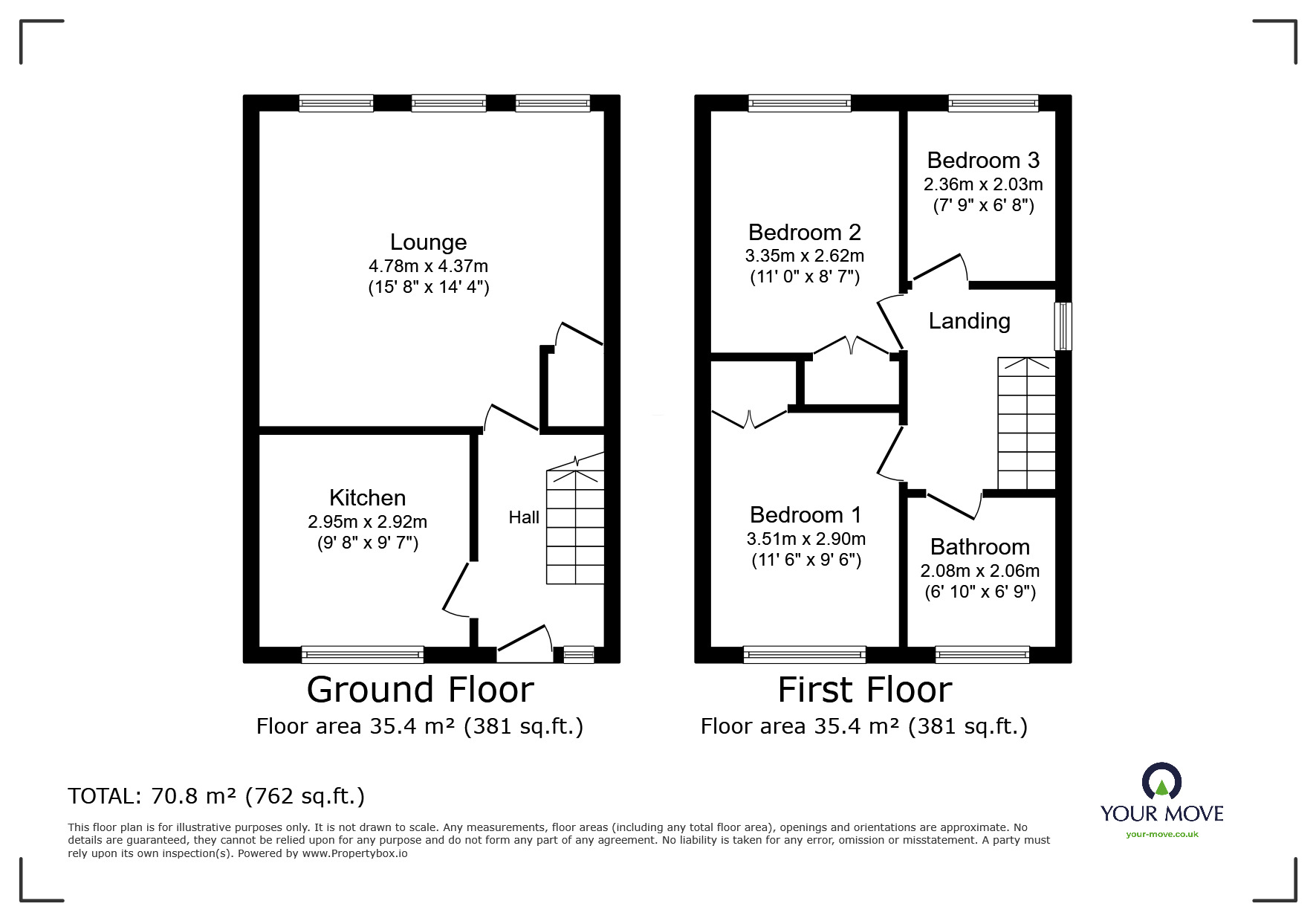 Floorplan of 3 bedroom Flat to rent, Lawrence Avenue, Awsworth, Nottinghamshire, NG16