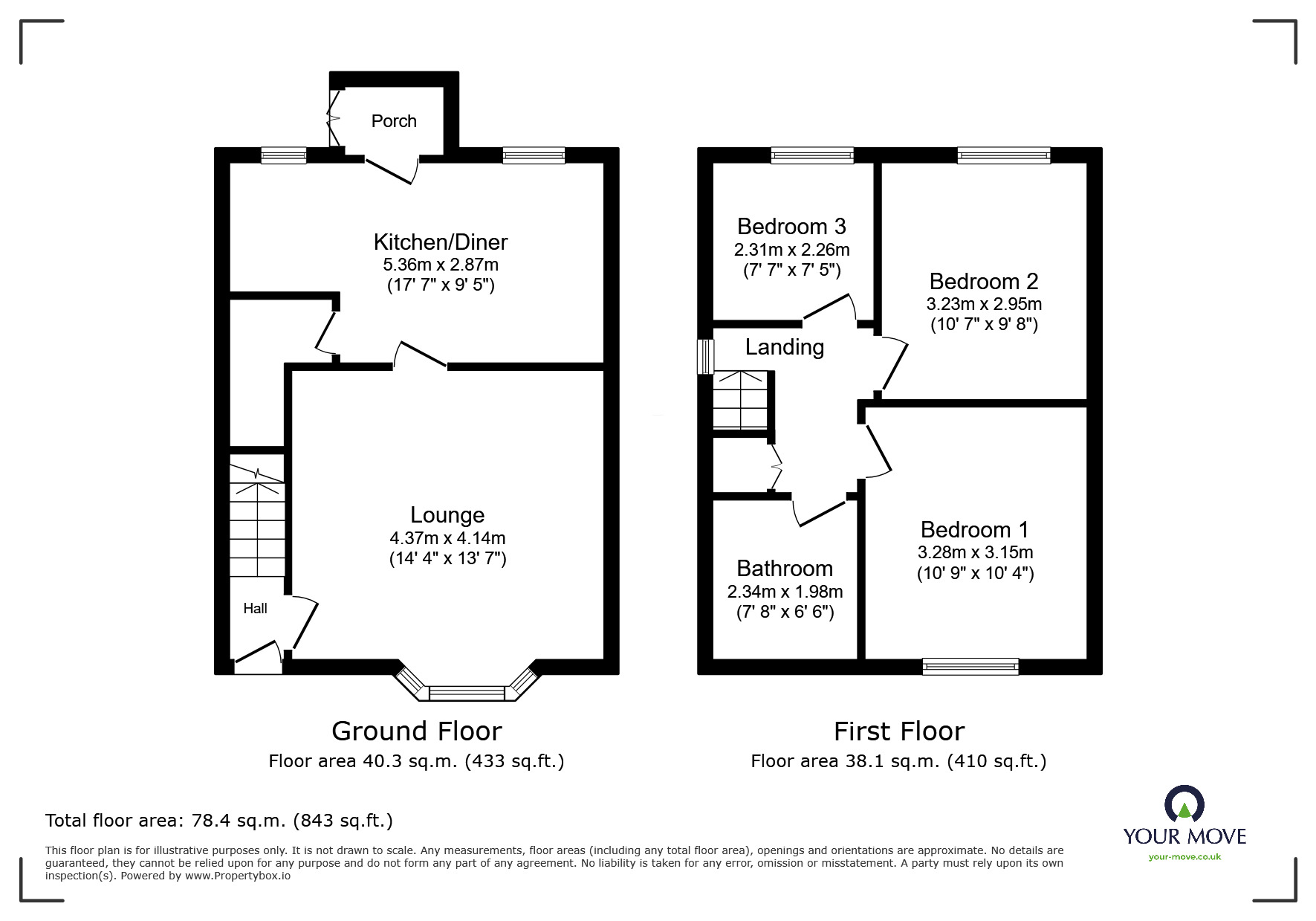 Floorplan of 3 bedroom Semi Detached House to rent, Milnhay Road, Langley Mill, Derbyshire, NG16