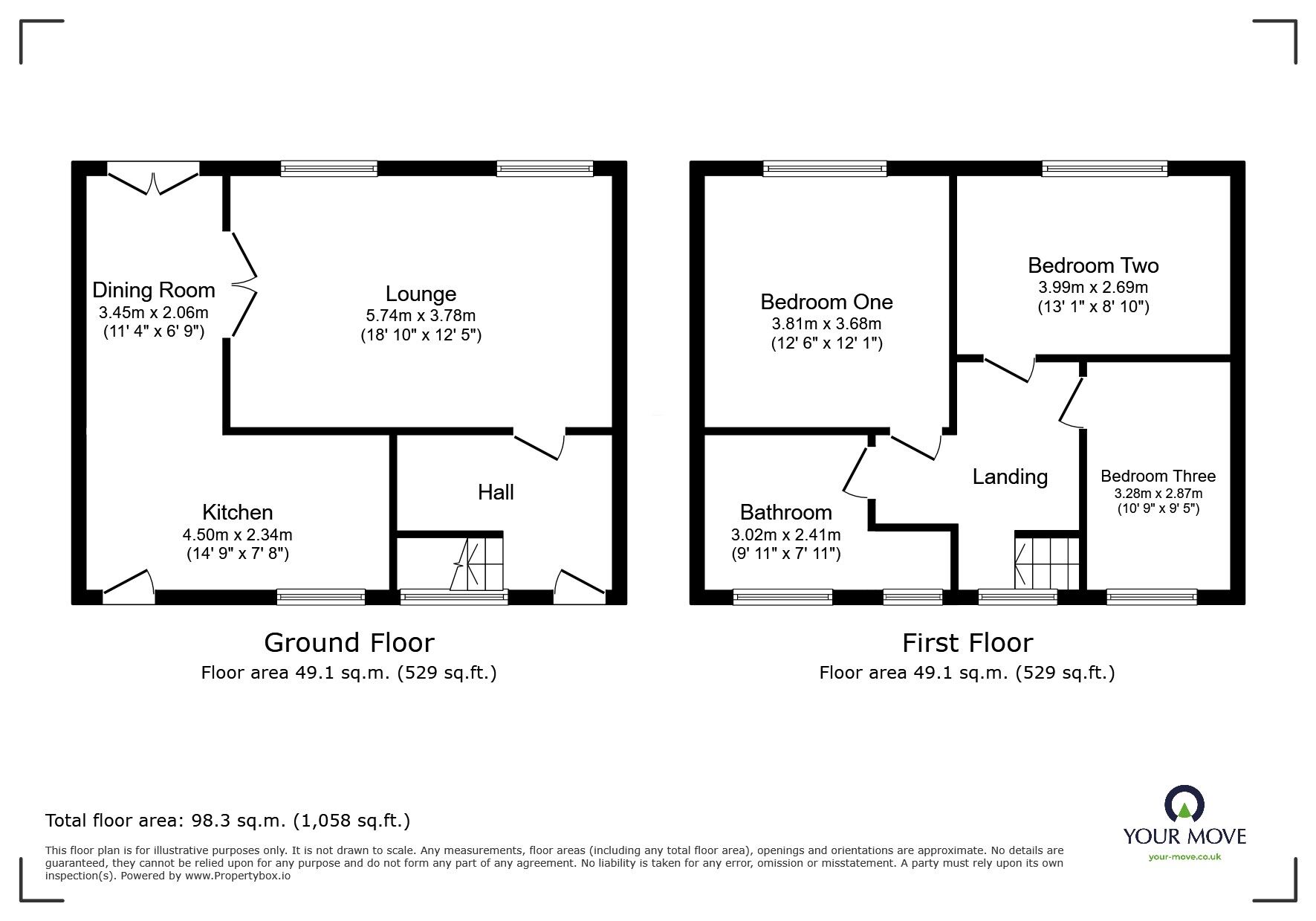 Floorplan of 3 bedroom End Terrace House for sale, The Crescent, Stapleford, Nottinghamshire, NG9