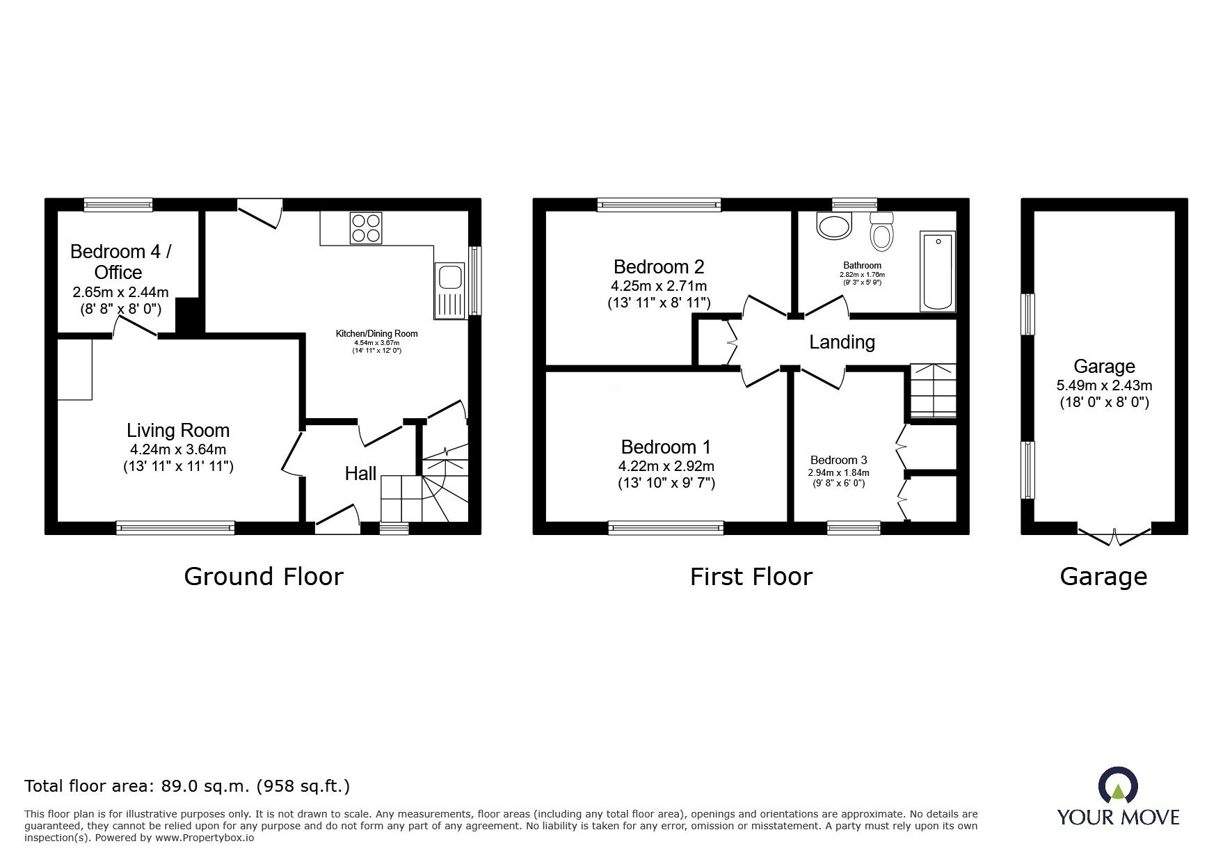 Floorplan of 3 bedroom Semi Detached House for sale, Queen Elizabeth Way, Ilkeston, Derbyshire, DE7