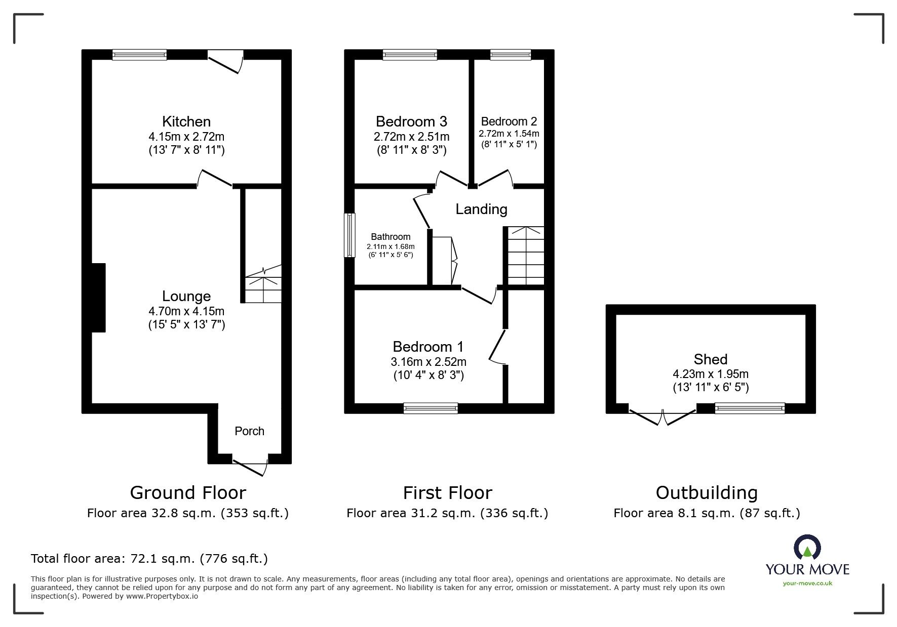 Floorplan of 3 bedroom End Terrace House for sale, Alvenor Street, Ilkeston, Derbyshire, DE7