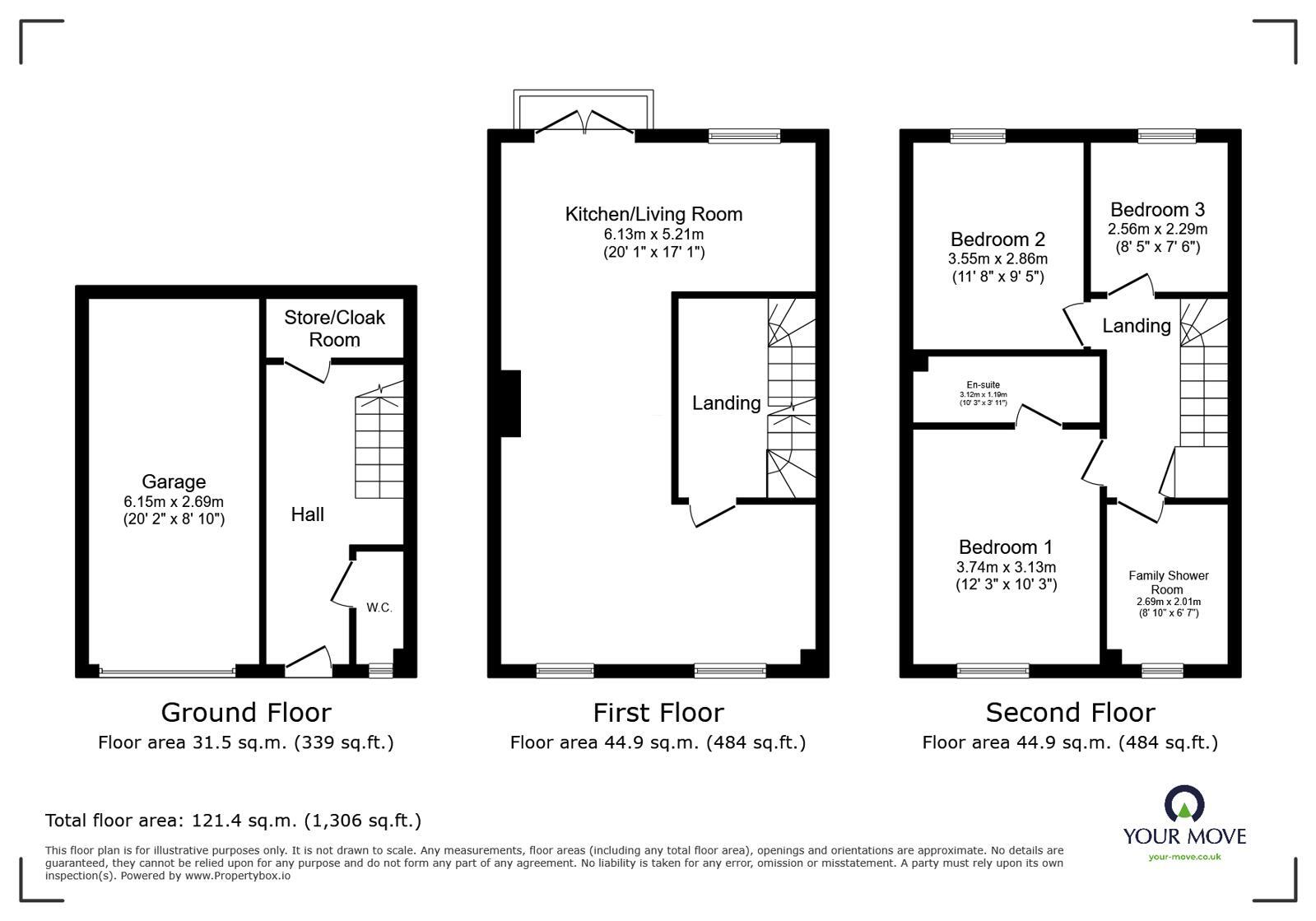 Floorplan of 3 bedroom Semi Detached House for sale, Slater Way, Ilkeston, Derbyshire, DE7