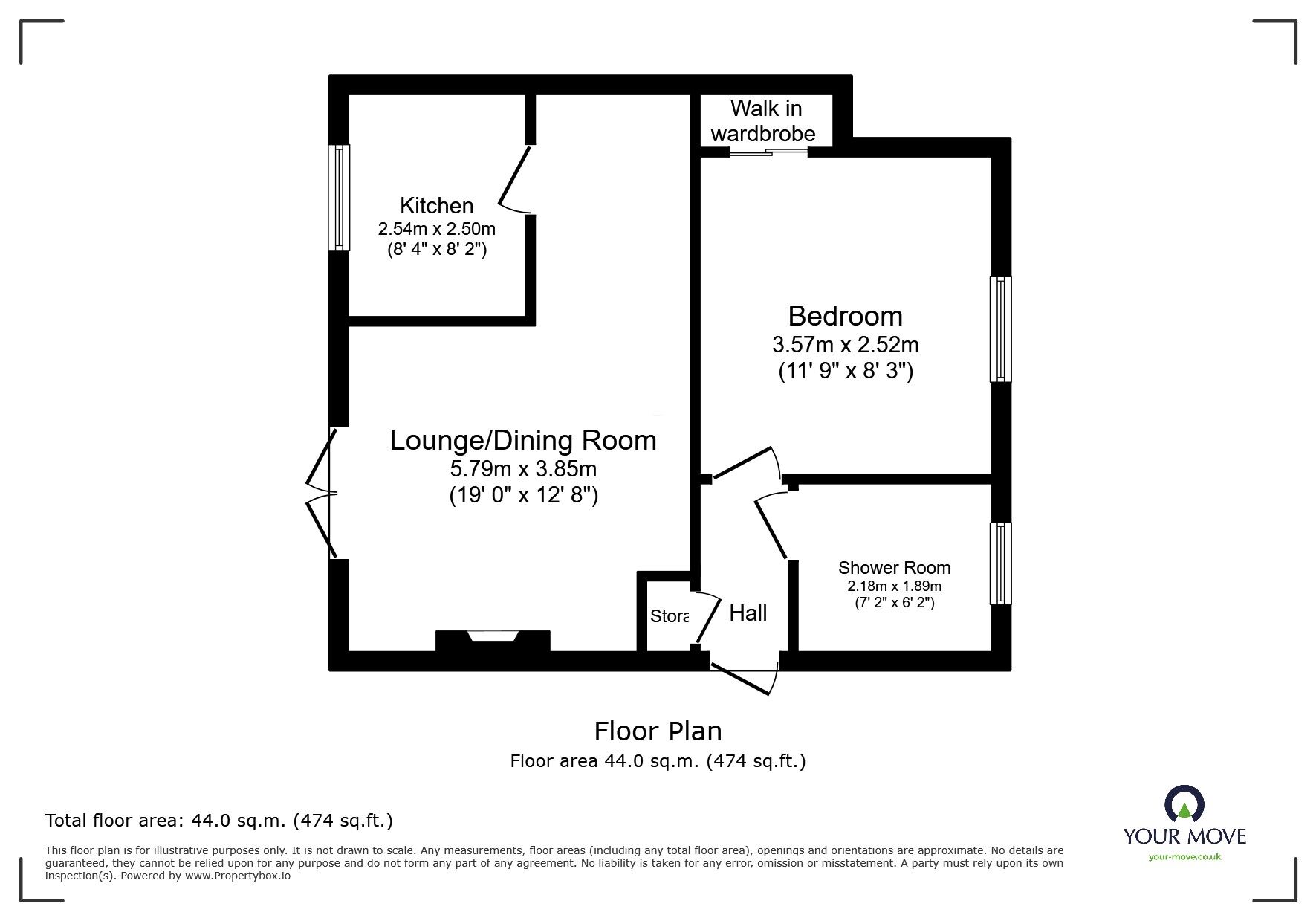 Floorplan of 1 bedroom Flat for sale, Cedar Park, Queens Drive, Derbyshire, DE7