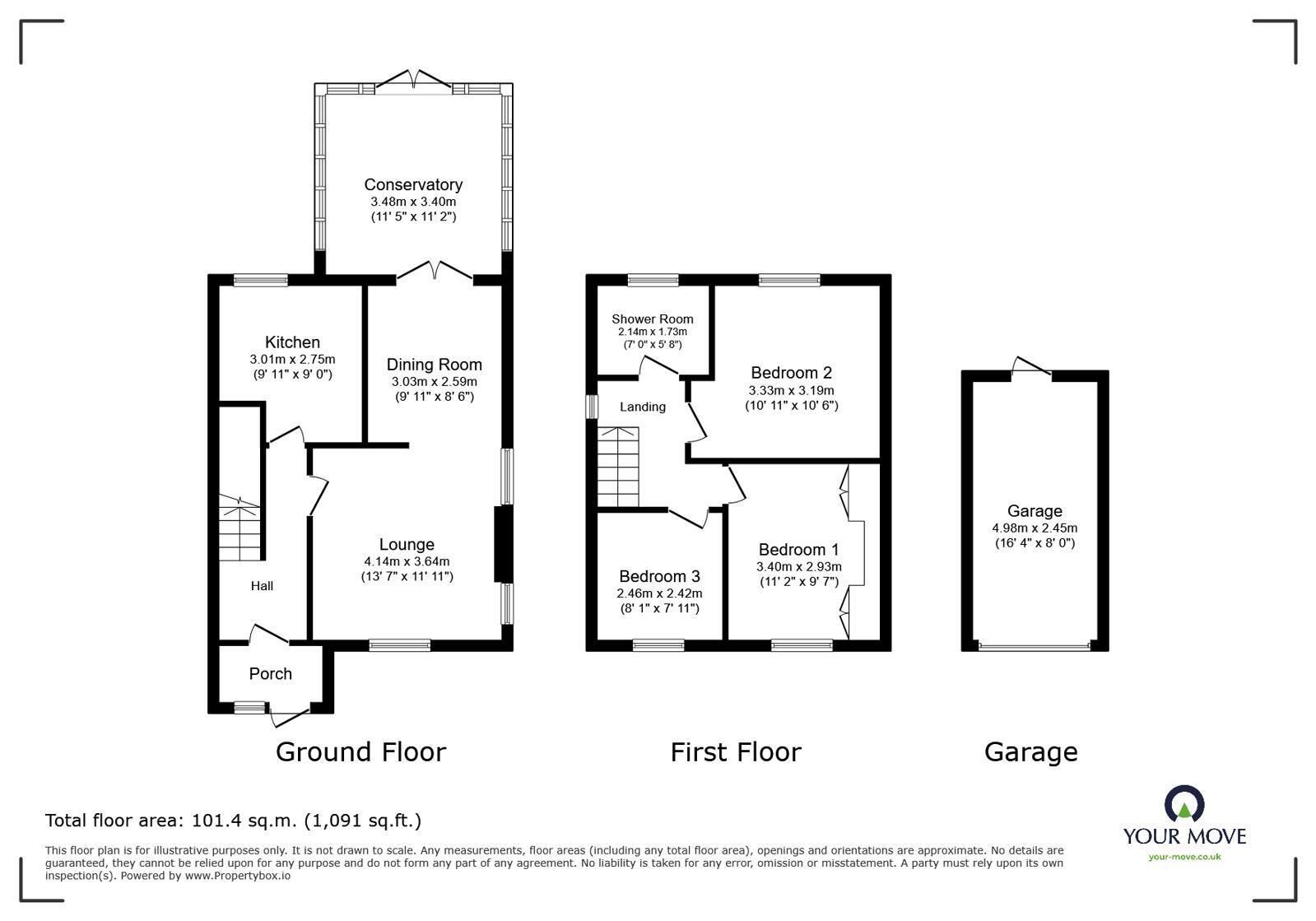 Floorplan of 3 bedroom Semi Detached House for sale, Sudbury Avenue, Ilkeston, Derbyshire, DE7