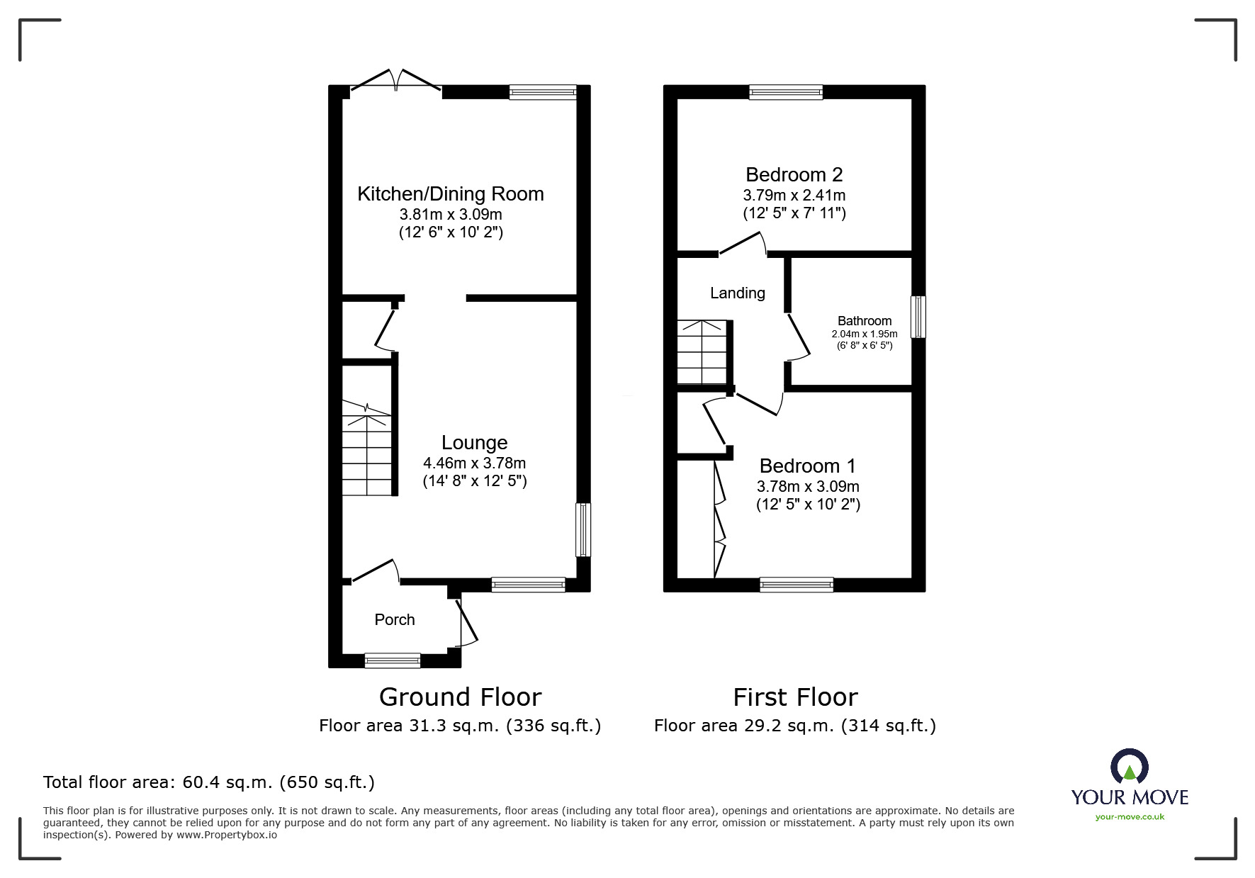 Floorplan of 2 bedroom End Terrace House for sale, Thistle Road, Ilkeston, Derbyshire, DE7