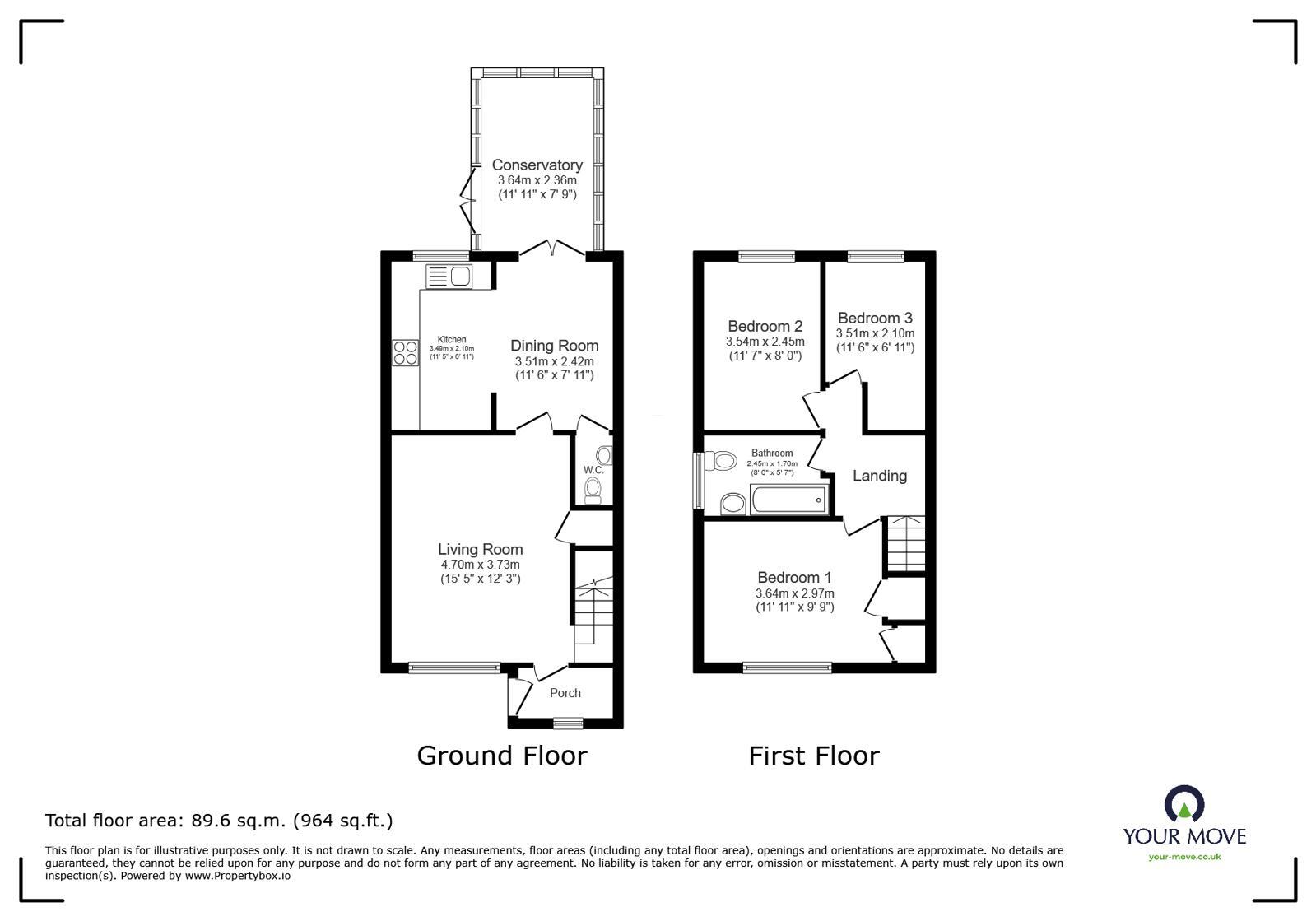 Floorplan of 3 bedroom Semi Detached House for sale, St. Davids Close, Codnor Park, Nottingham, NG16