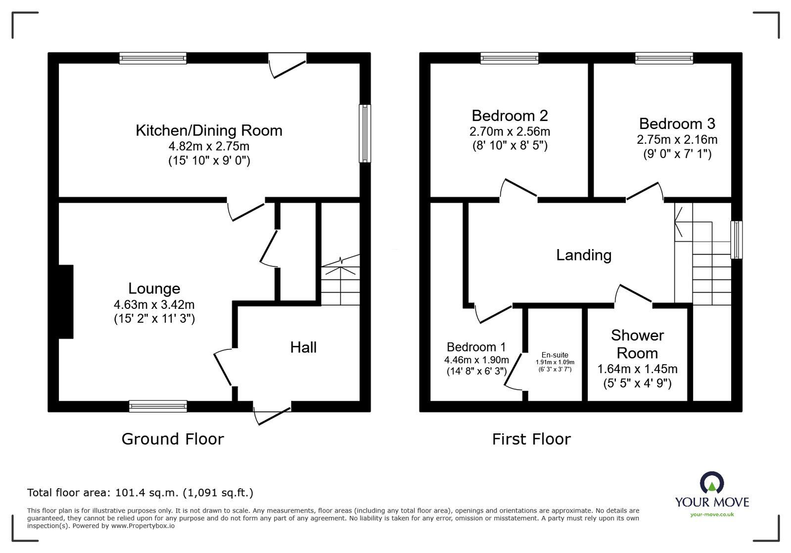 Floorplan of 3 bedroom Semi Detached House for sale, Derwent Avenue, Ilkeston, Derbyshire, DE7