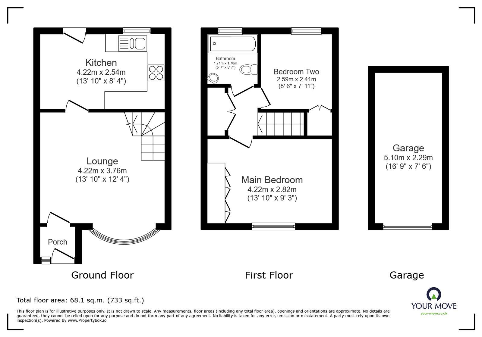 Floorplan of 2 bedroom Semi Detached House for sale, Scargill Road, West Hallam, Derbyshire, DE7