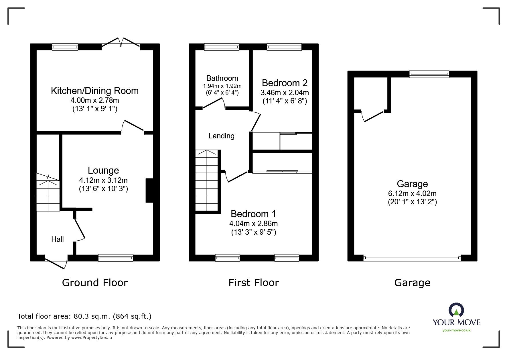 Floorplan of 2 bedroom Semi Detached House for sale, Tiber Close, Alvaston, Derbyshire, DE24