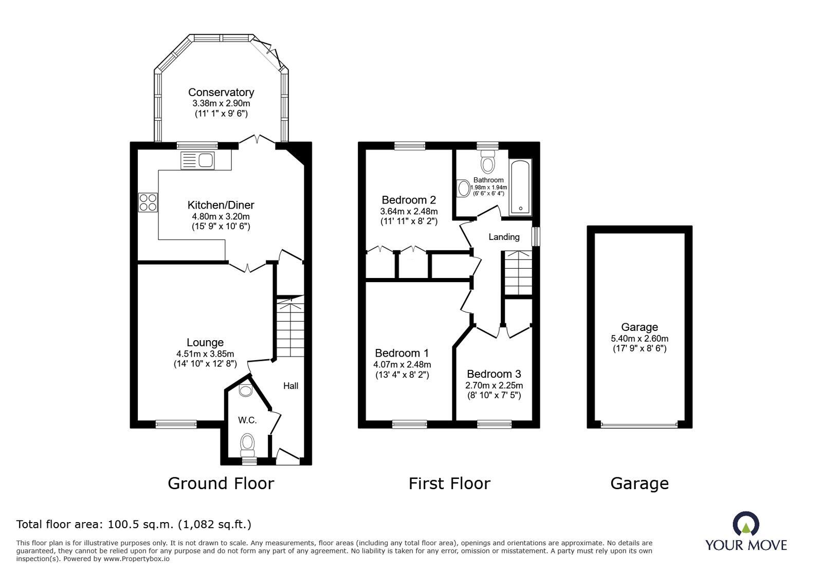 Floorplan of 3 bedroom End Terrace House for sale, Sanders Close, Ilkeston, Derbyshire, DE7