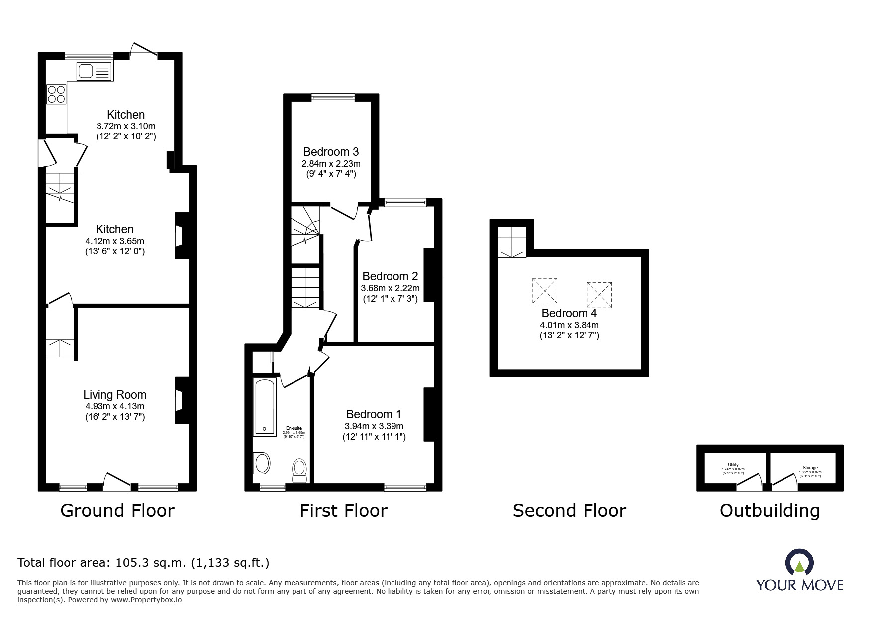 Floorplan of 4 bedroom Mid Terrace House for sale, Green Lane, Ilkeston, Derbyshire, DE7