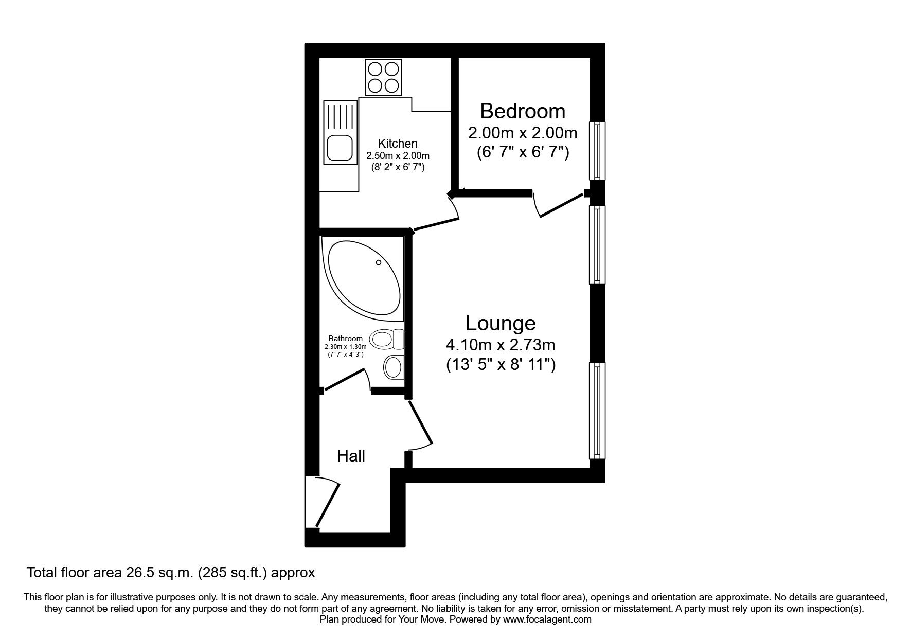 Floorplan of 1 bedroom  Flat to rent, Crown Avenue, Inverness, IV2