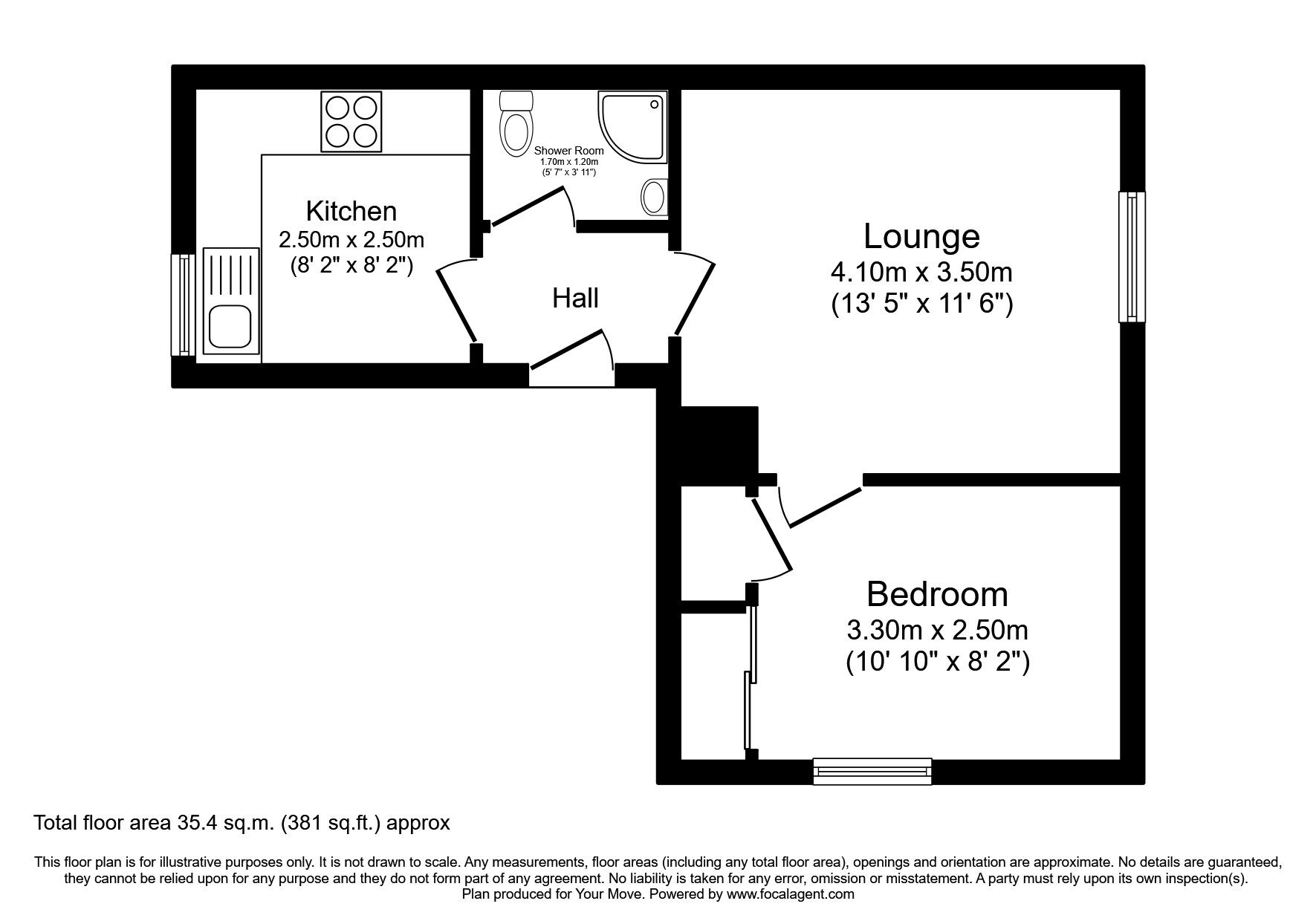 Floorplan of 1 bedroom  Flat to rent, Telford Street, Inverness, Highland, IV3
